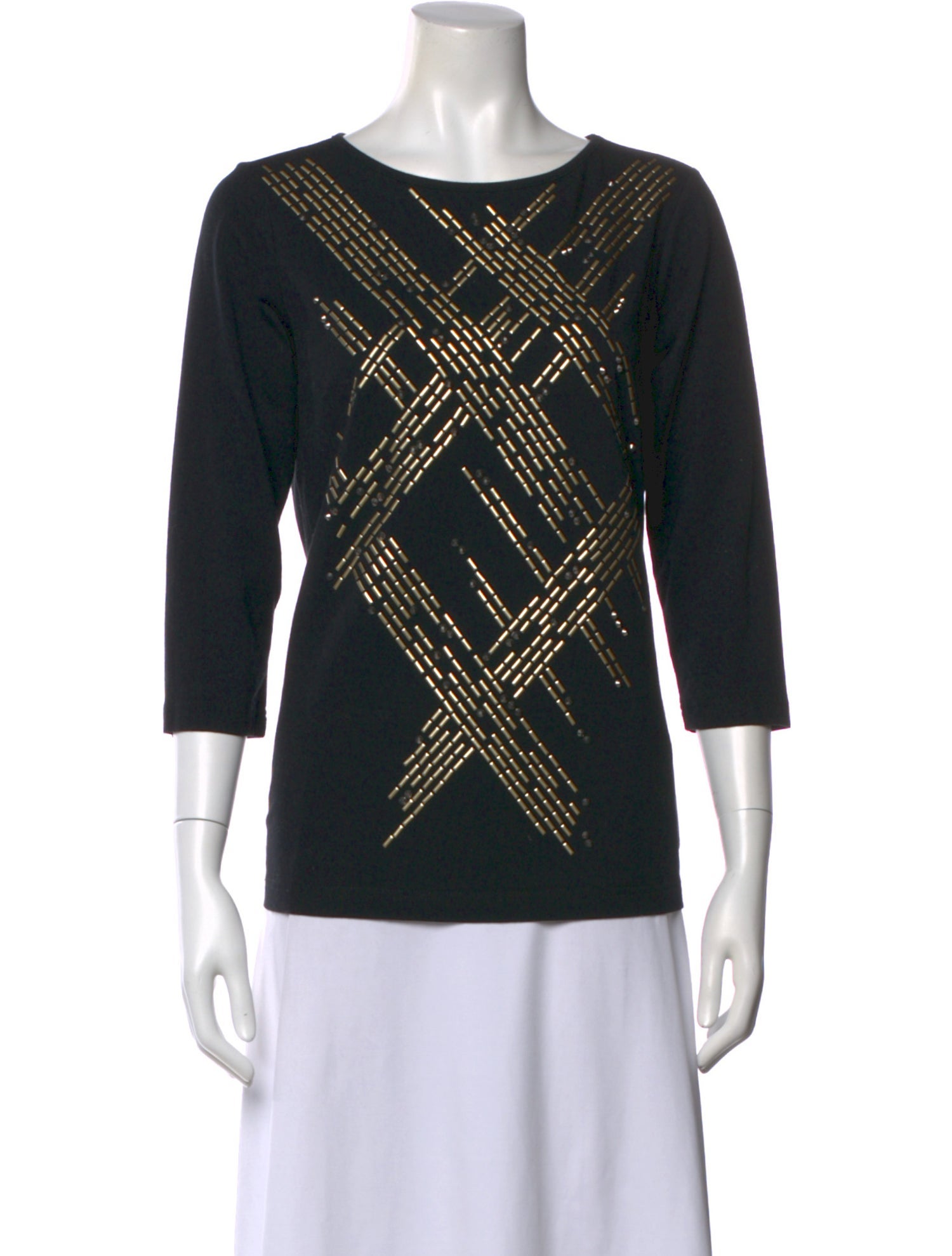 Bob Mackie Graphic Print Crew Neck Top