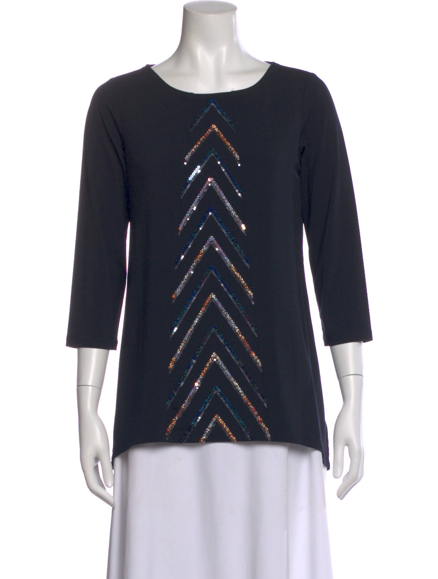 Bob Mackie Graphic Print Crew Neck Top