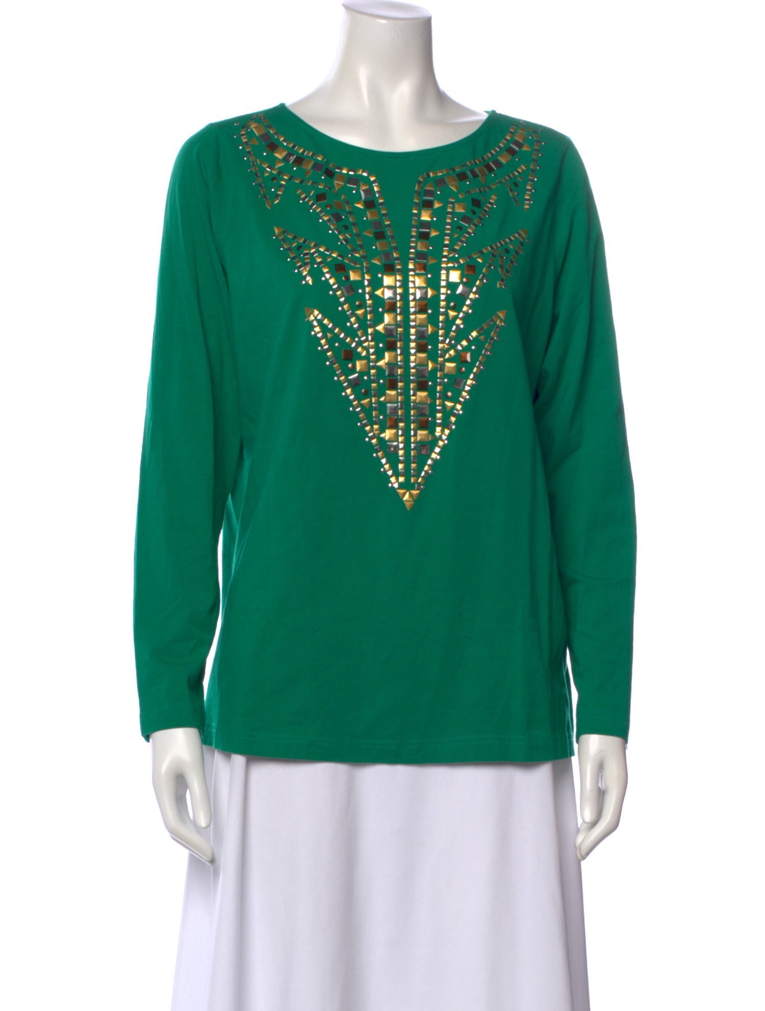 Bob Mackie Graphic Print Crew Neck Top