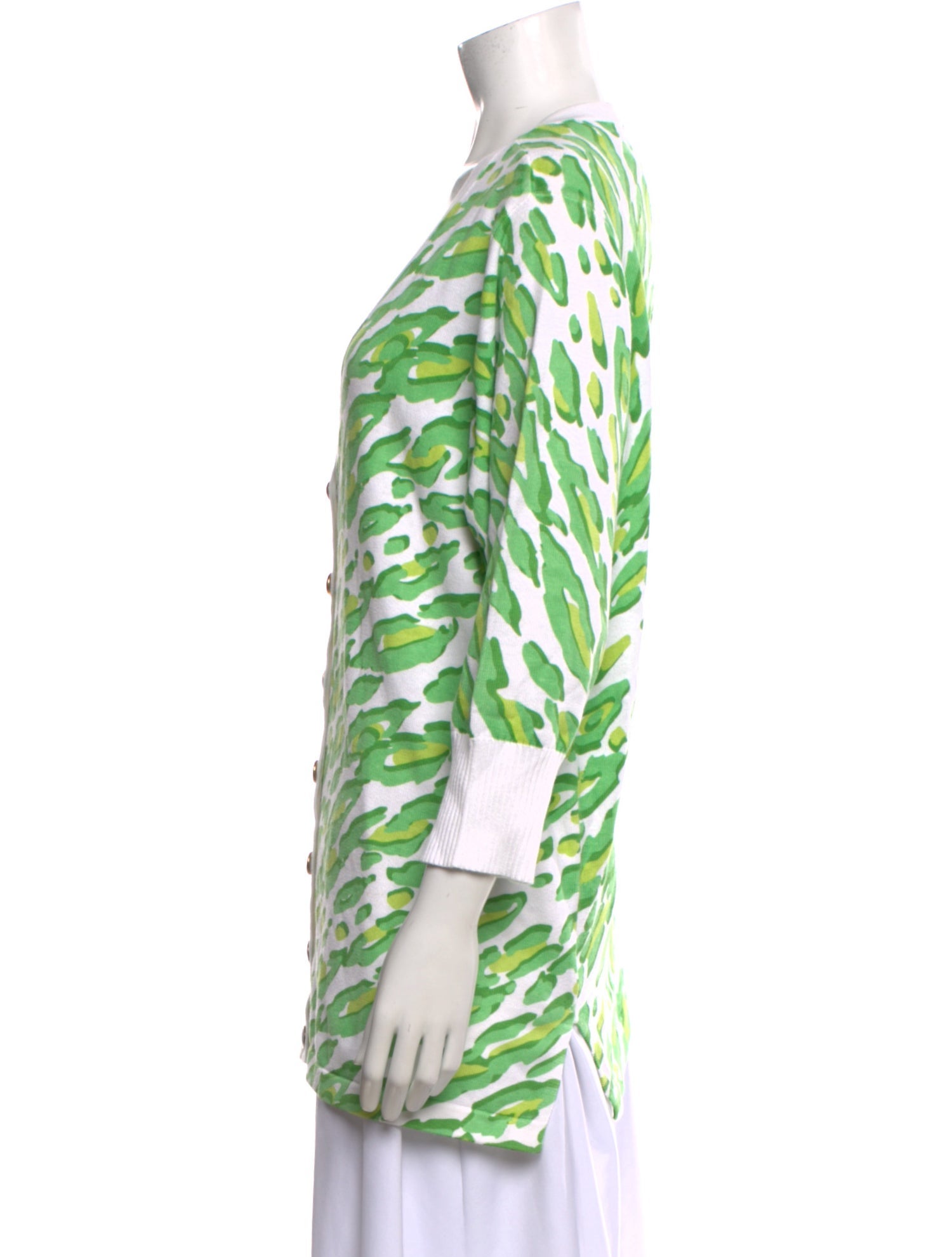 Bob Mackie Printed V-Neck Sweater