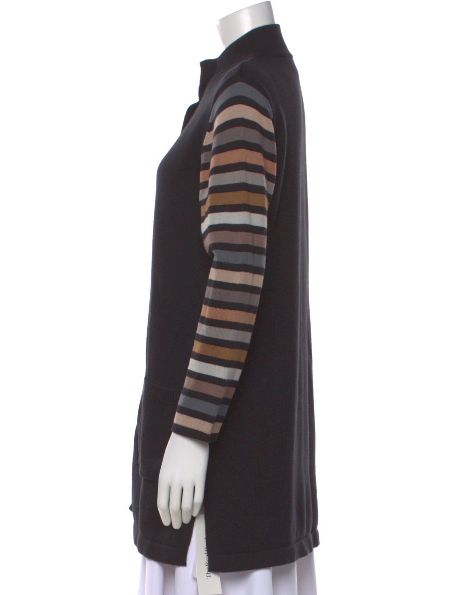 Bob Mackie Striped Mock Neck Sweater