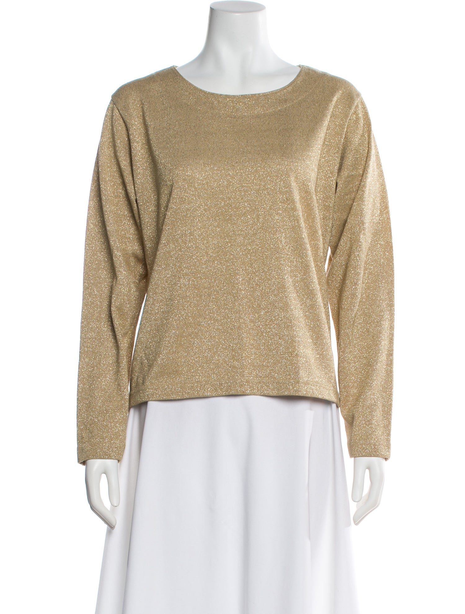 Bob Mackie Crew Neck Long Sleeve Top