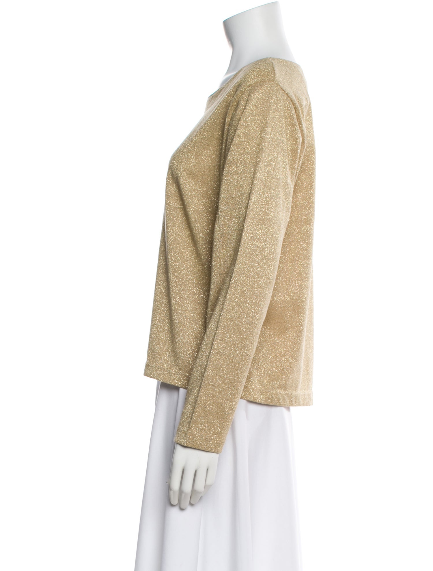 Bob Mackie Crew Neck Long Sleeve Top