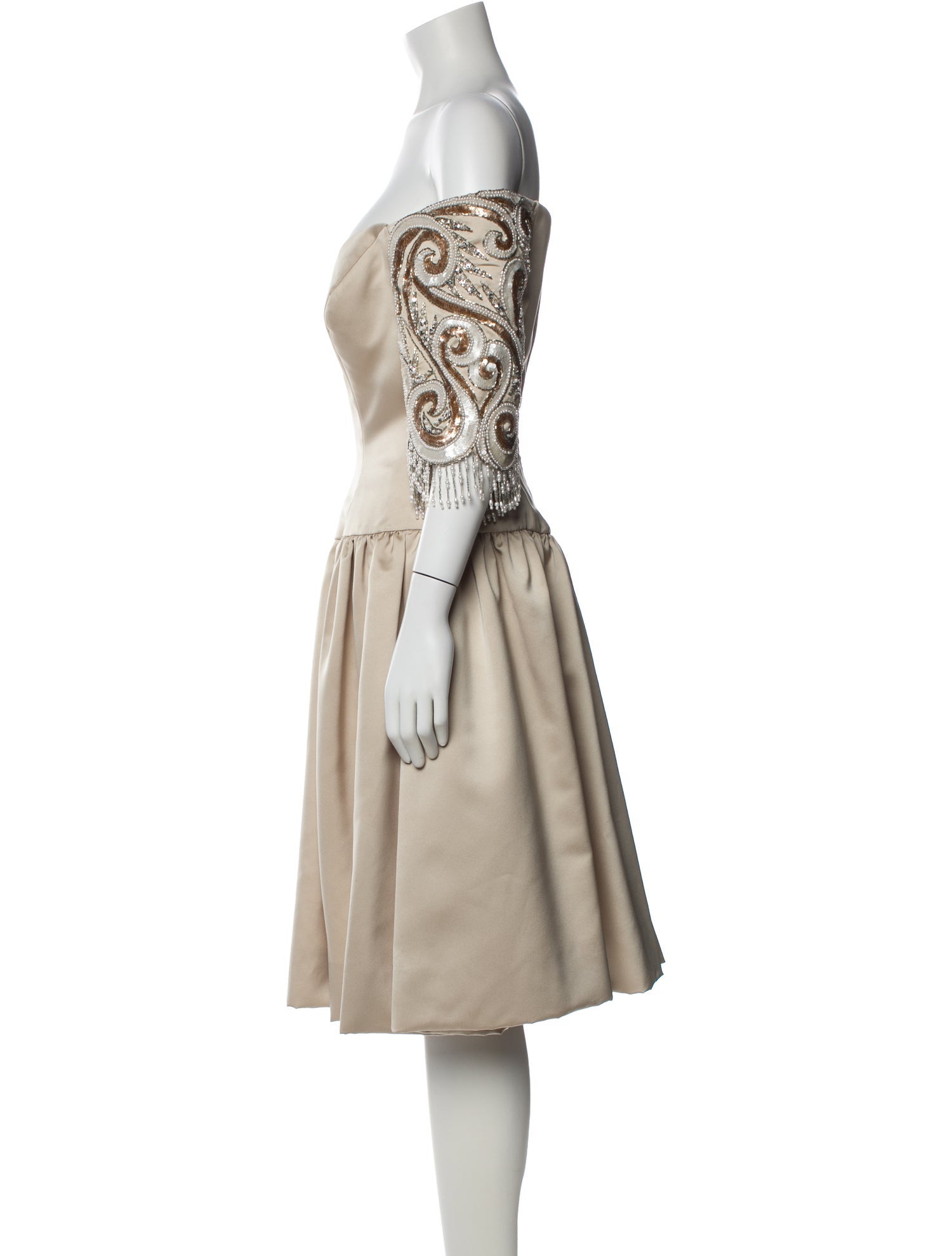 Bob Mackie Off-The-Shoulder Midi Length Dress