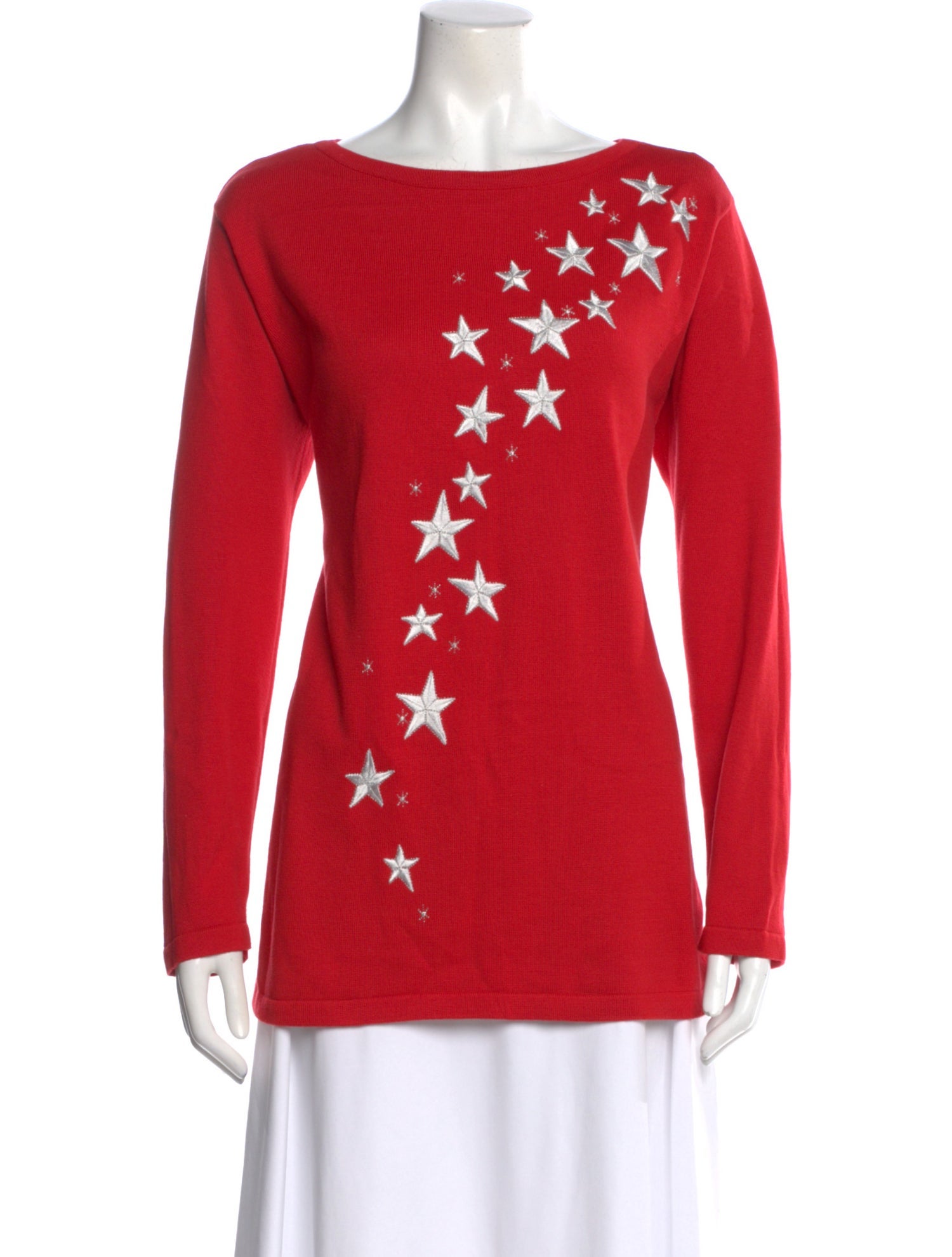 Bob Mackie Graphic Print Bateau Neckline Top