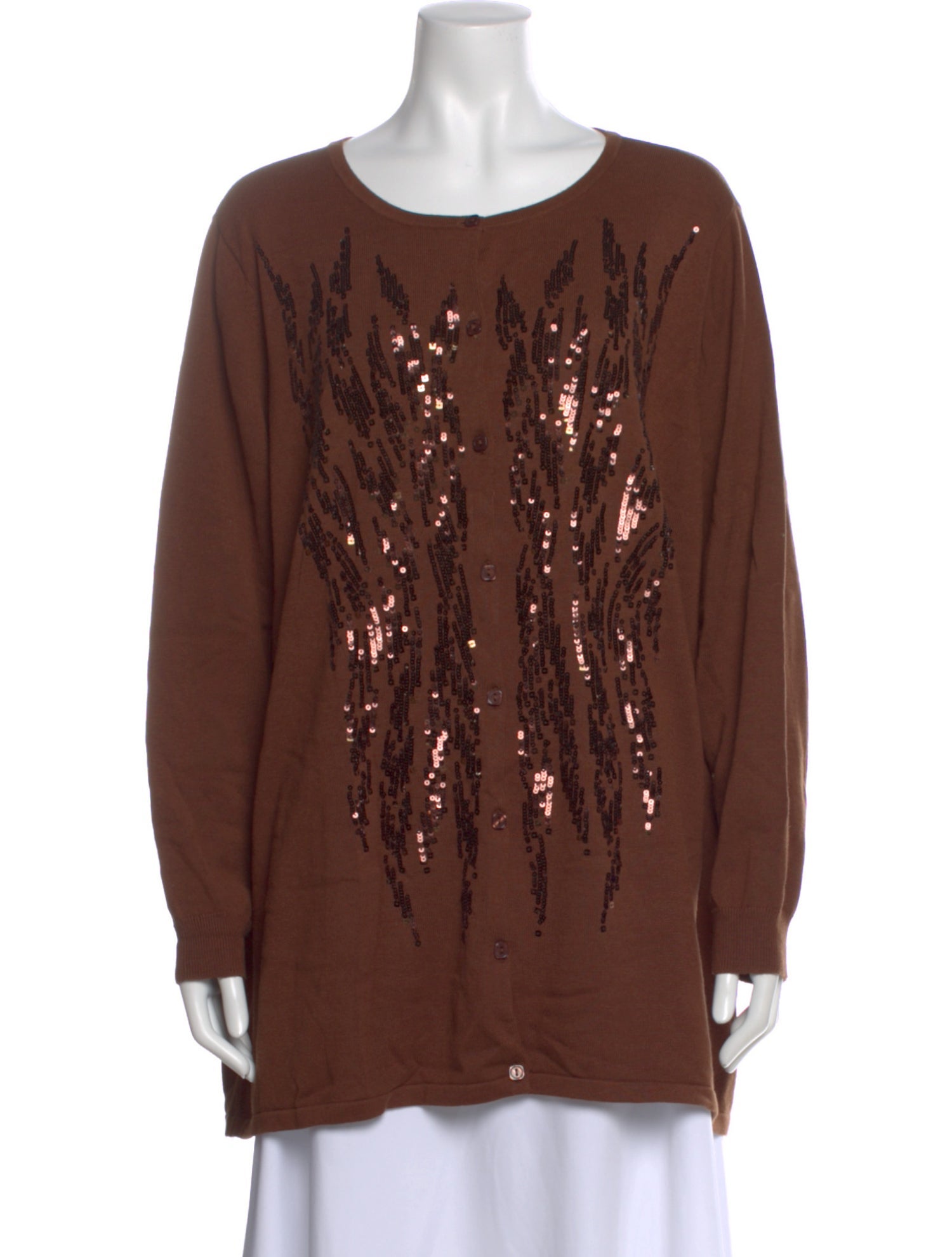 Bob Mackie Graphic Print Scoop Neck Sweater