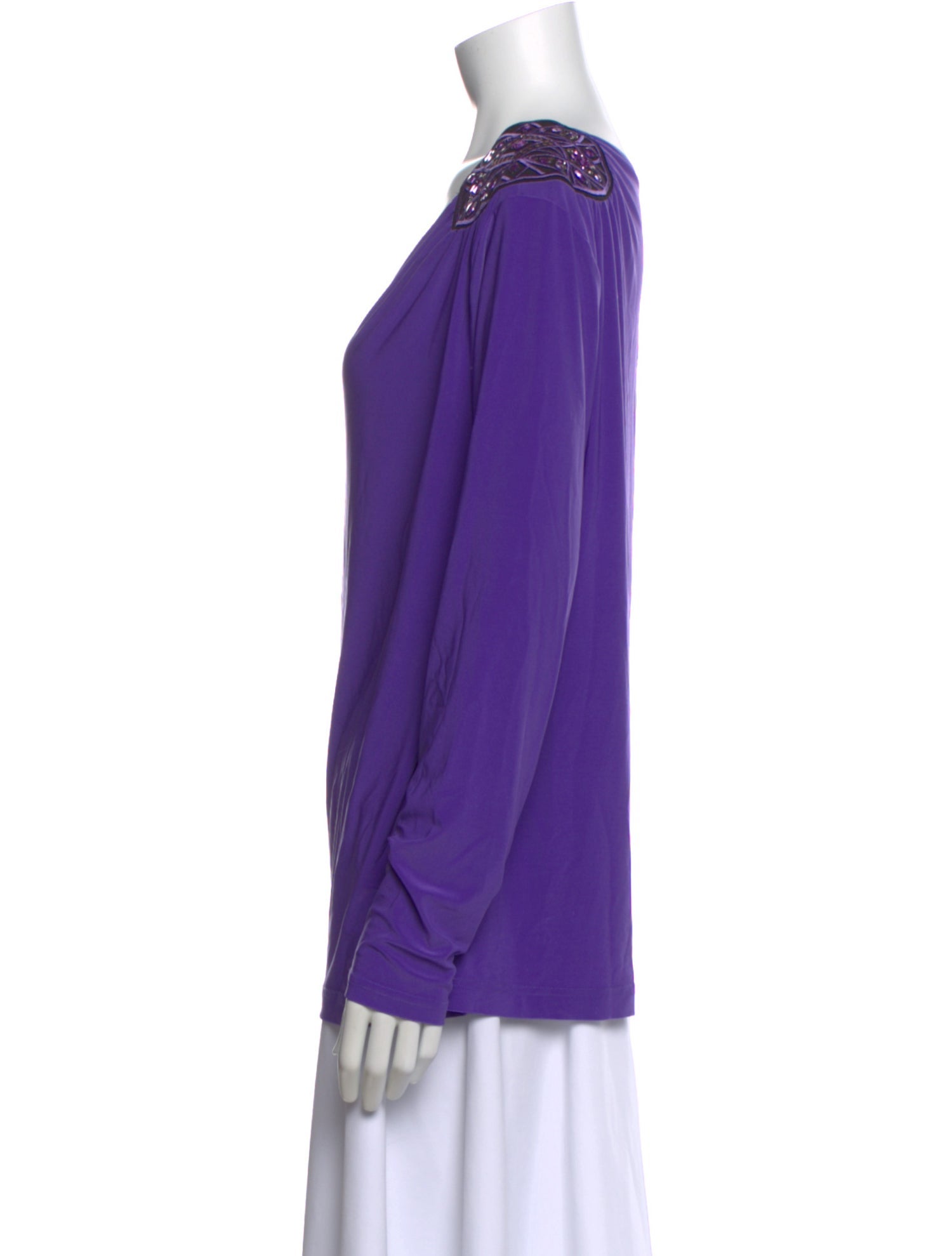 Bob Mackie Asymmetrical Long Sleeve Top