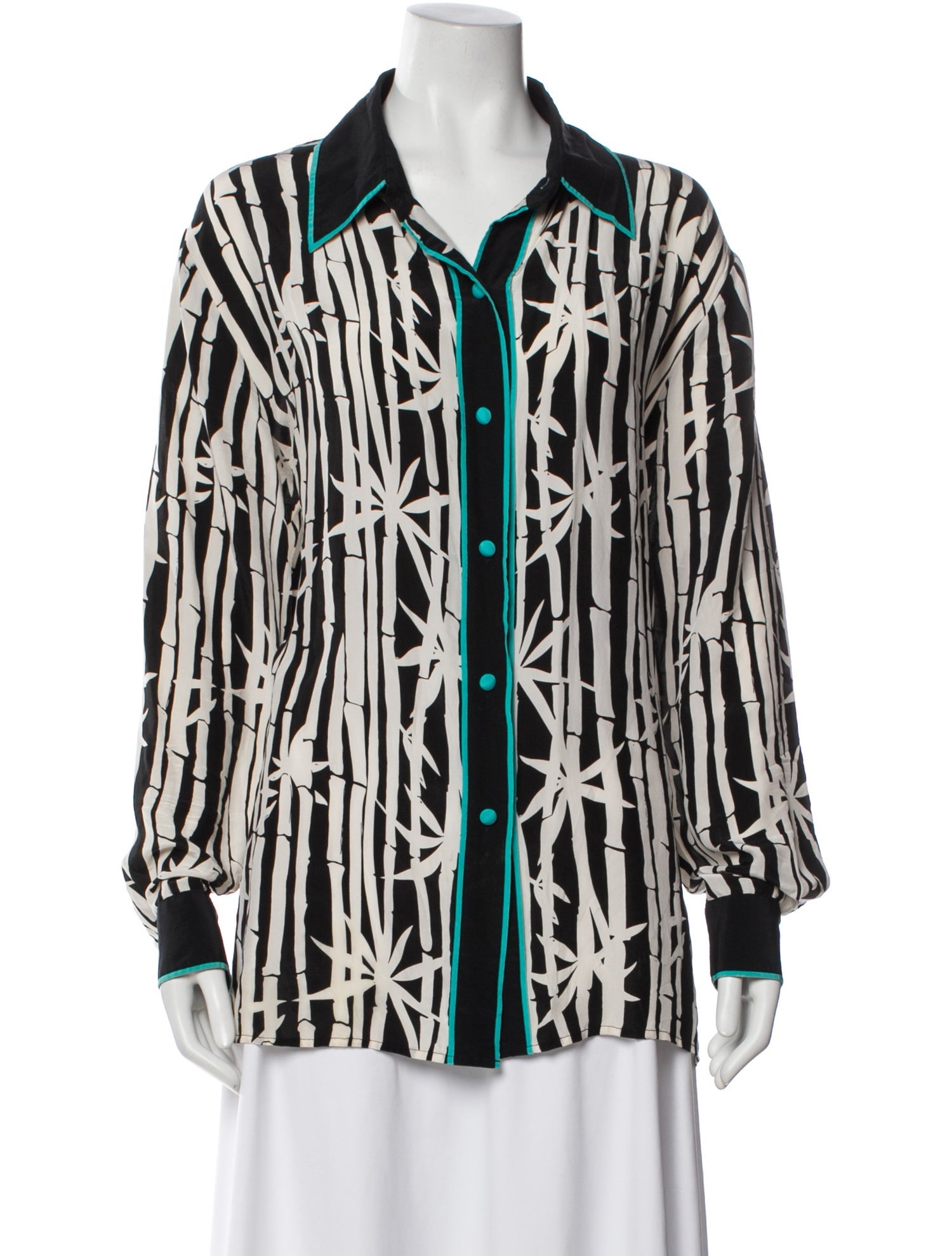 Bob Mackie Silk Striped Blouse