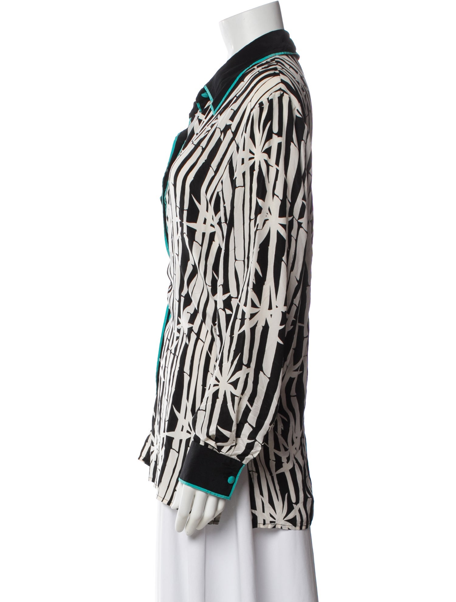 Bob Mackie Silk Striped Blouse