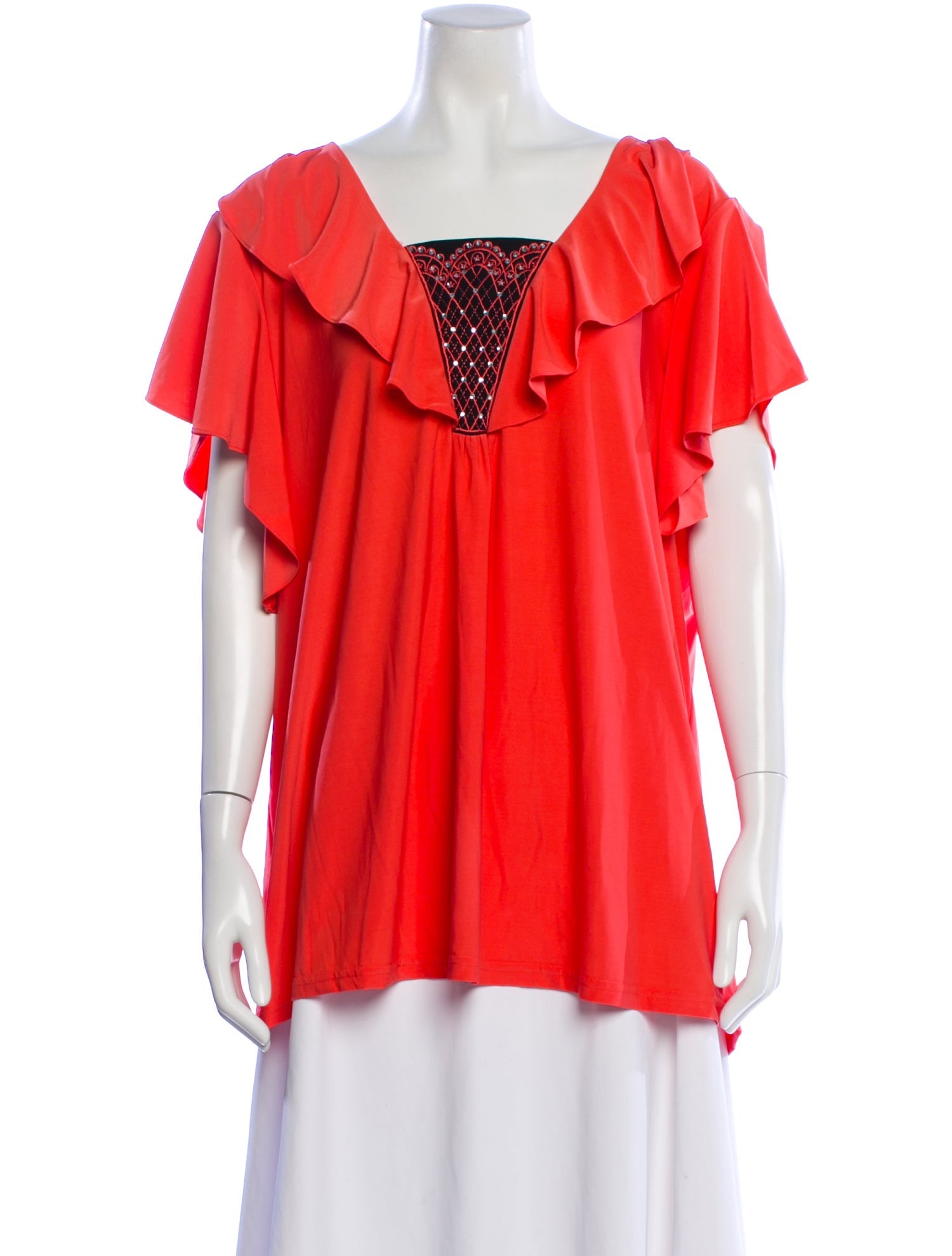 Bob Mackie Square Neckline Short Sleeve Top w/ Tags