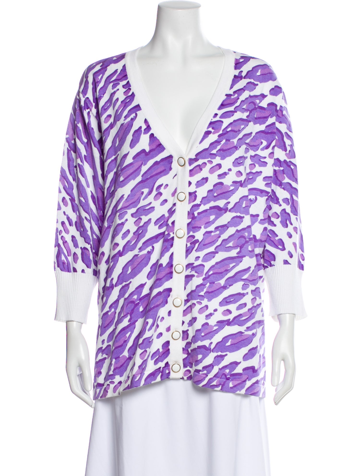 Bob Mackie Animal Print V-Neck Top w/ Tags