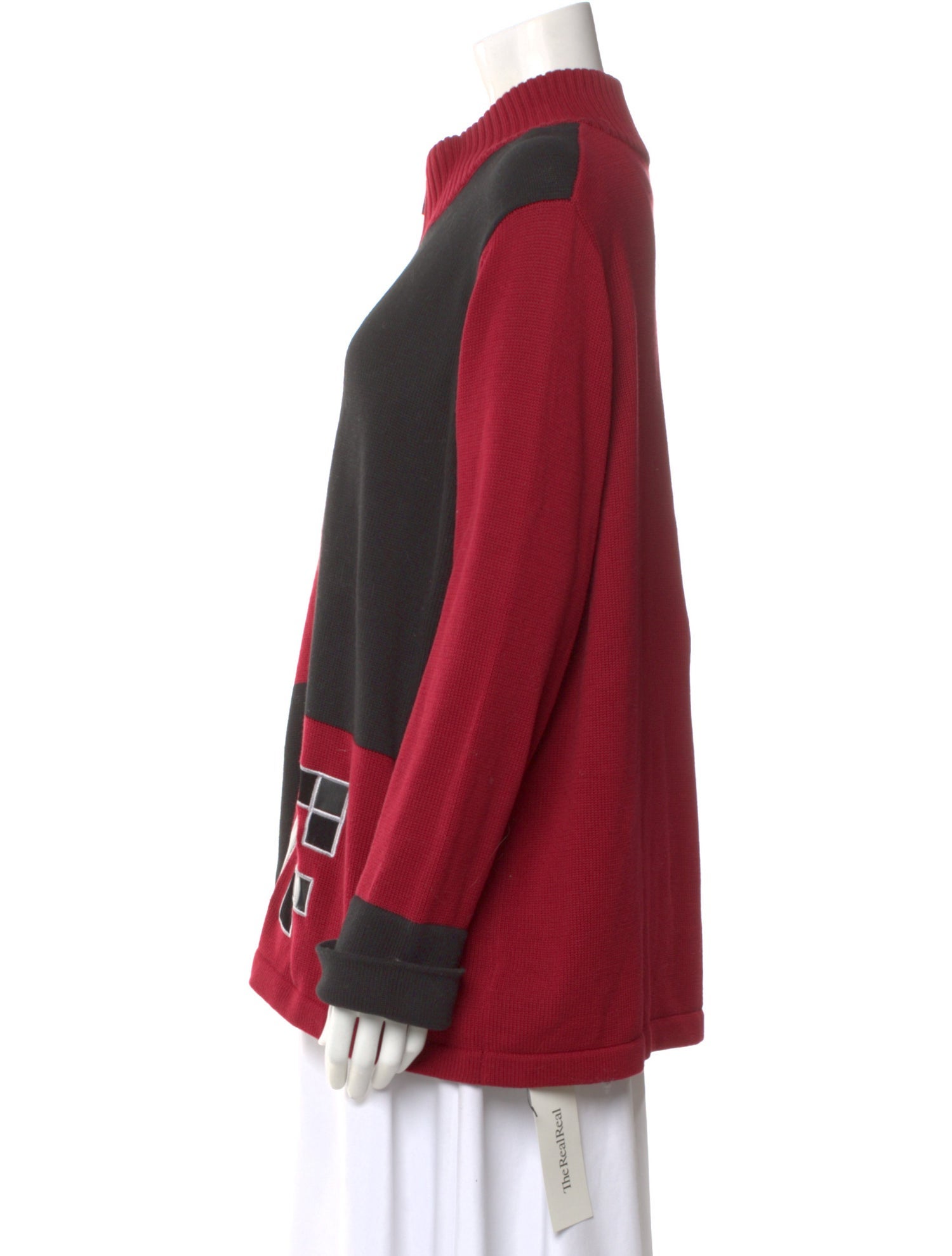 Bob Mackie Printed Mock Neck Sweater