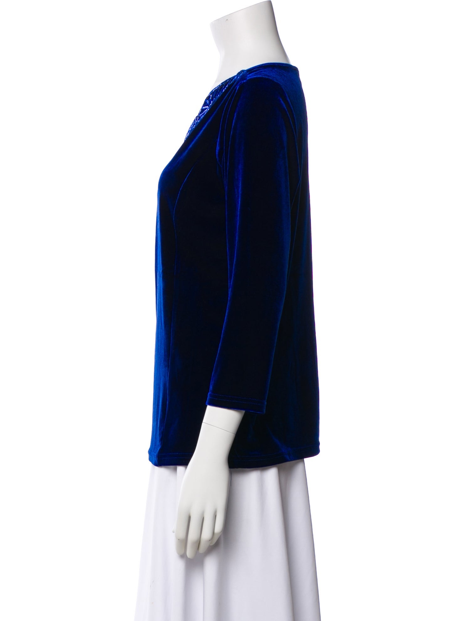 Bob Mackie V-Neck Three-Quarter Sleeve Top