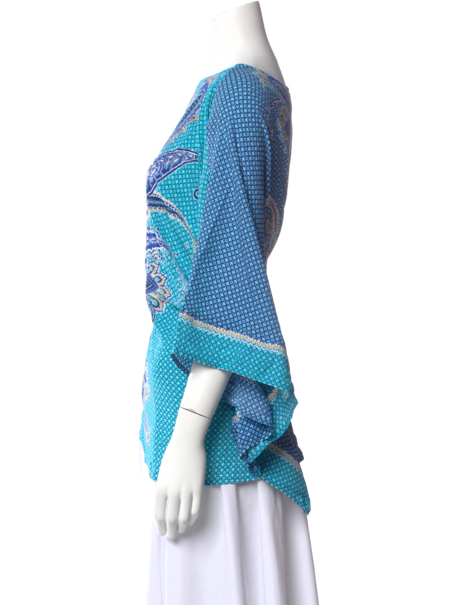 Bob Mackie Paisley Print Scoop Neck Top w/ Tags