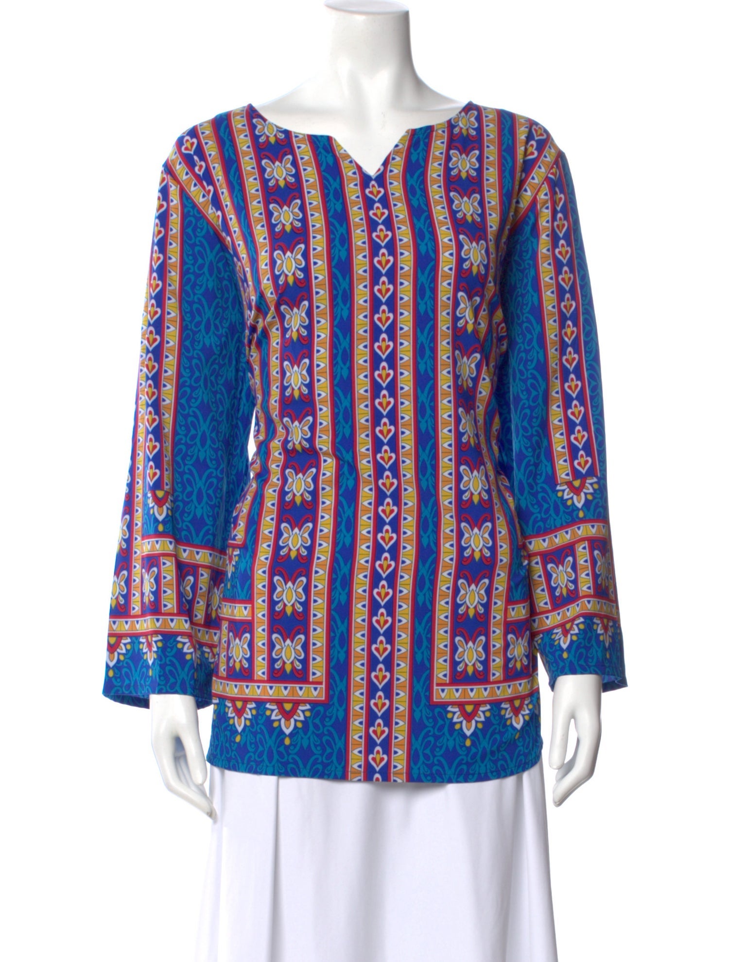 Bob Mackie Printed V-Neck Top w/ Tags