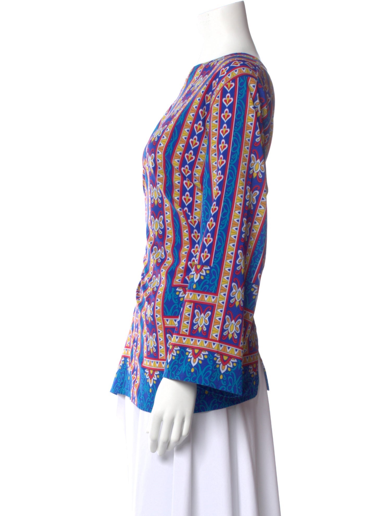 Bob Mackie Printed V-Neck Top w/ Tags