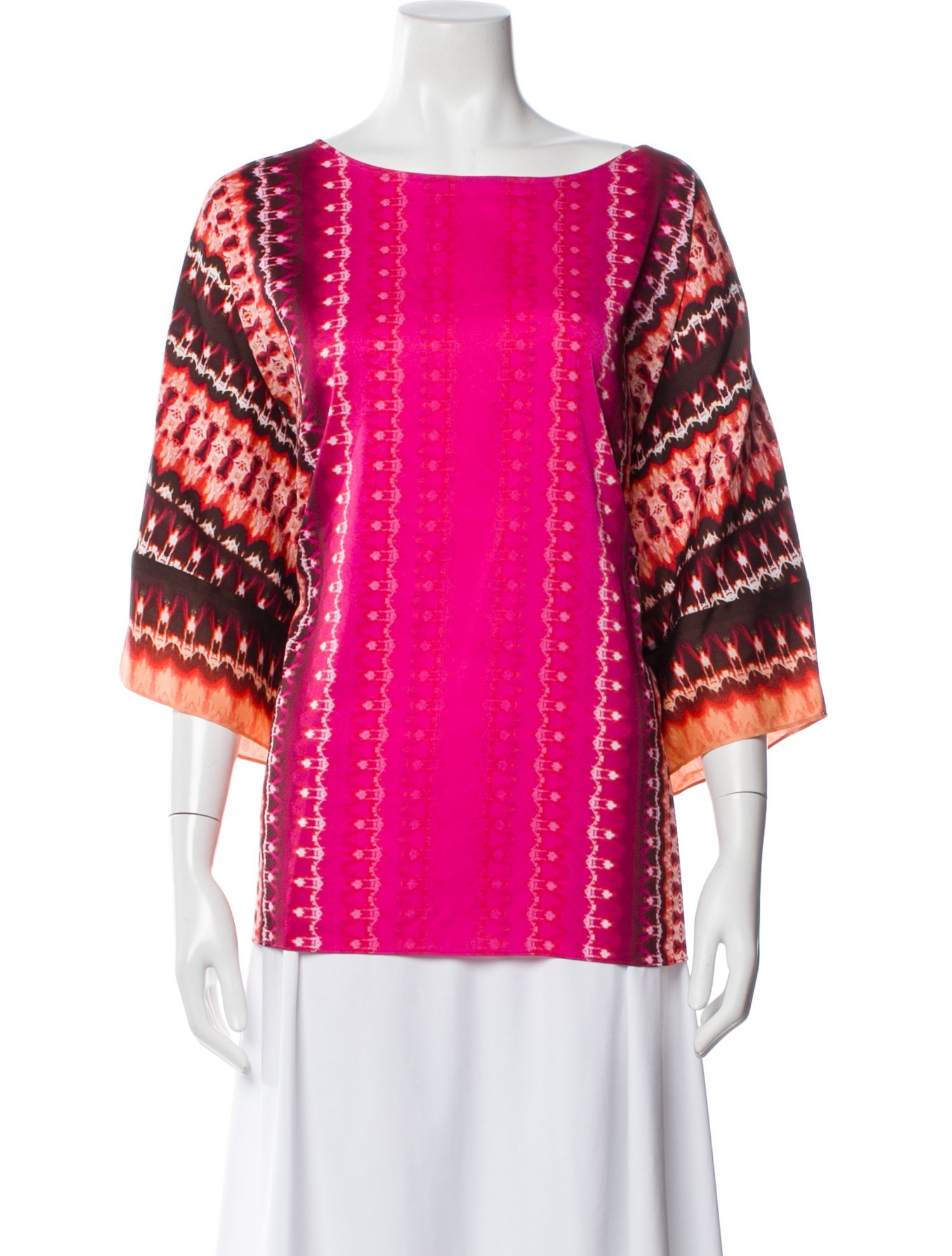 Bob Mackie Printed Crew Neck Top w/ Tags