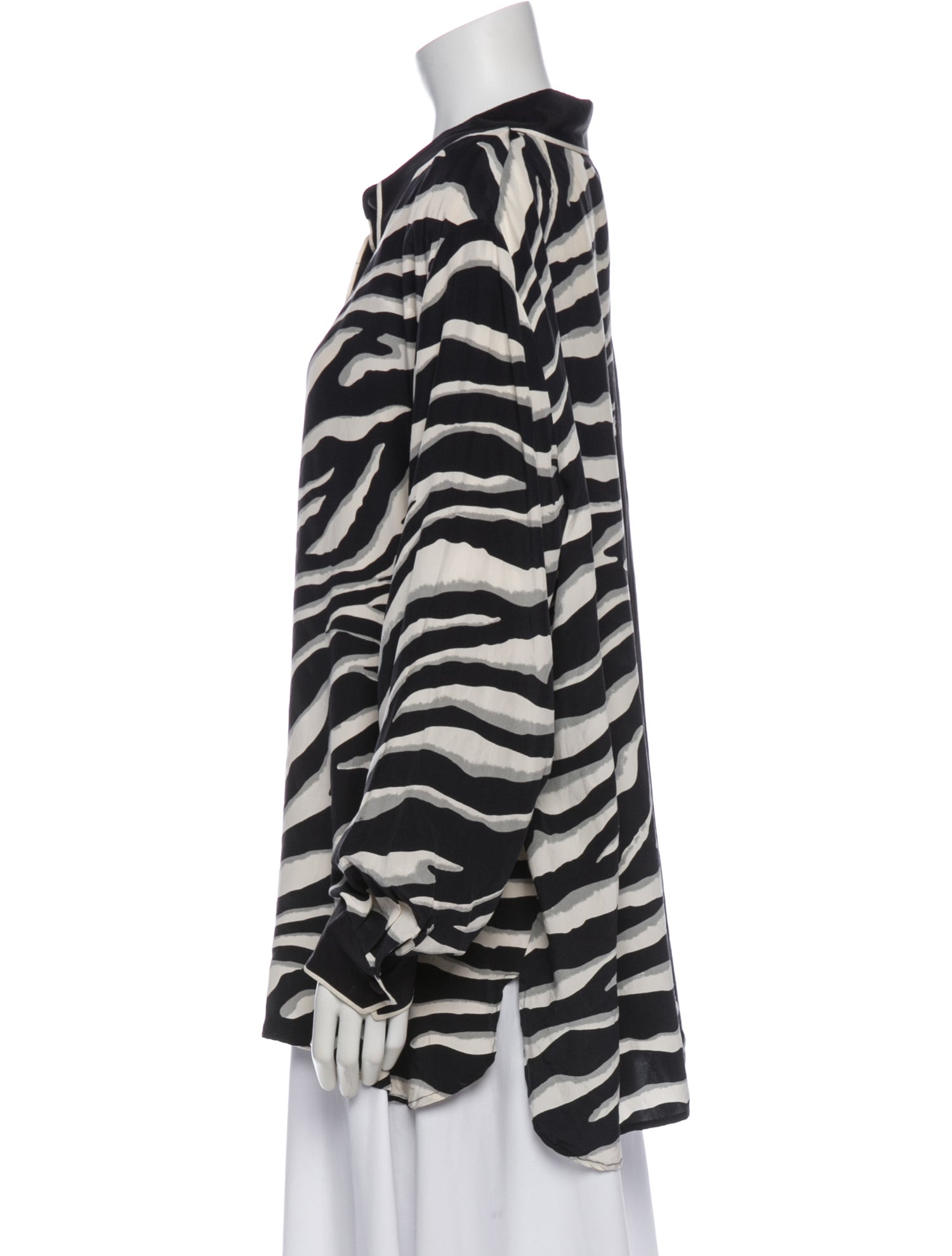 Bob Mackie Silk Animal Print Blouse
