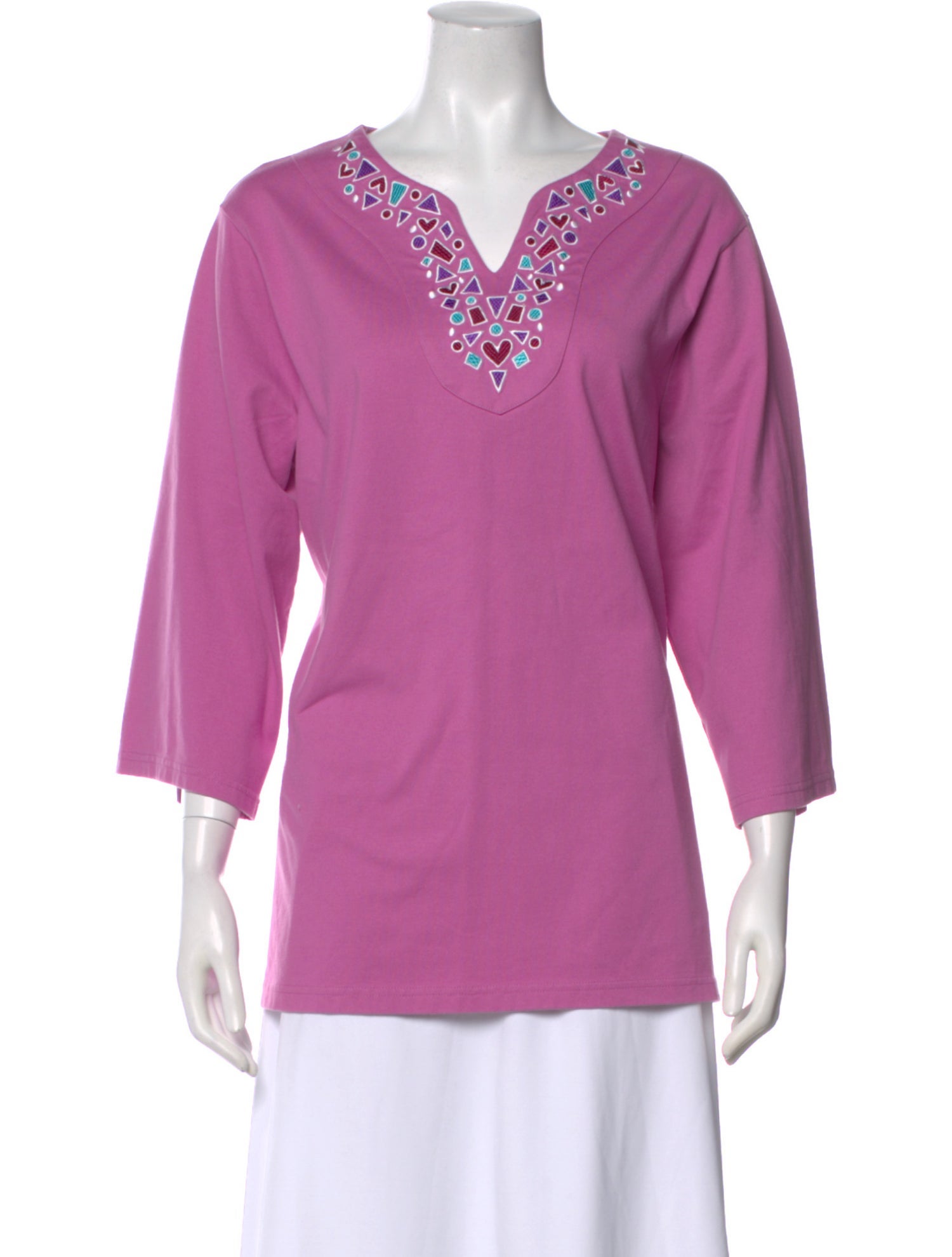 Bob Mackie Graphic Print V-Neck T-Shirt