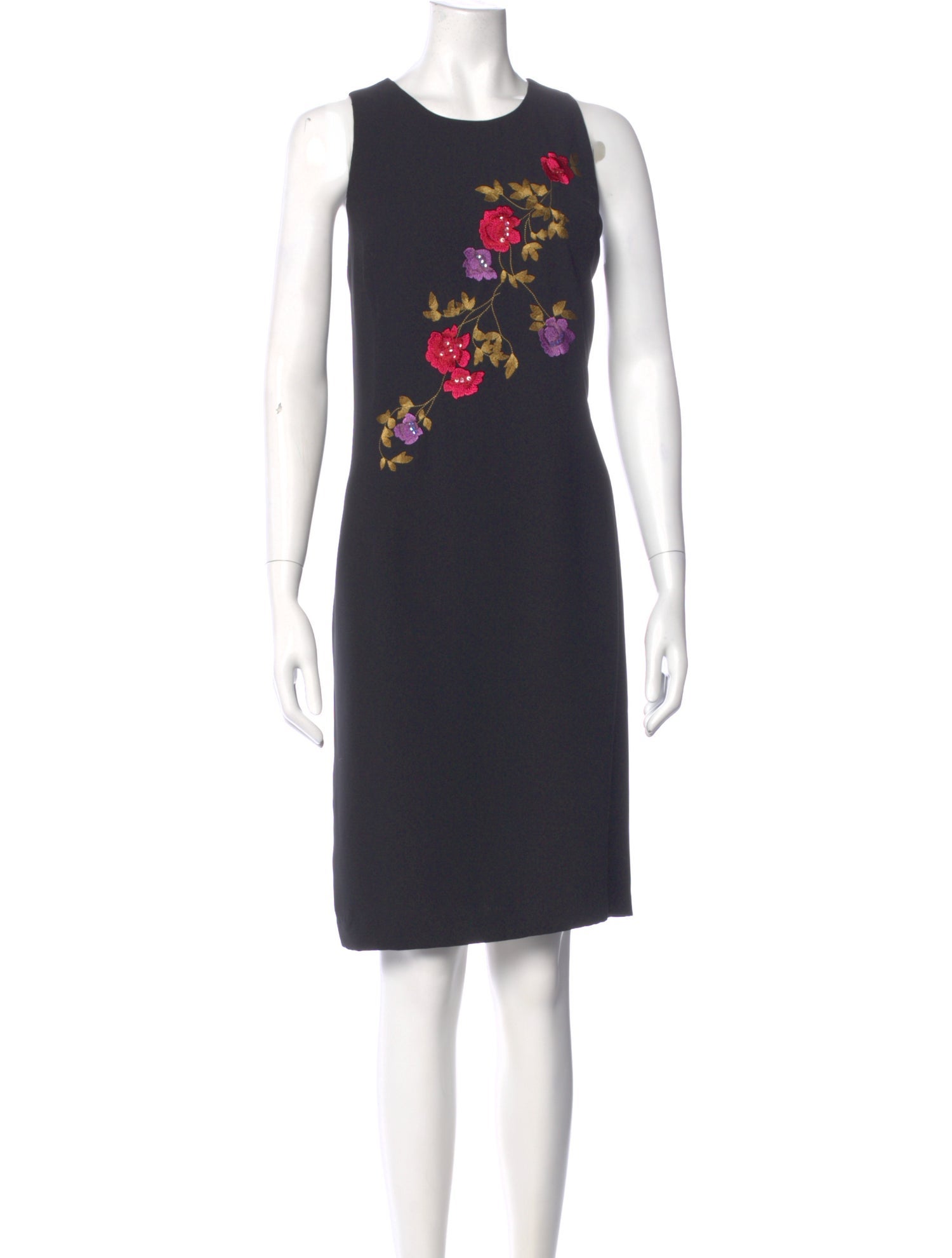 Bob Mackie Floral Print Knee-Length Dress
