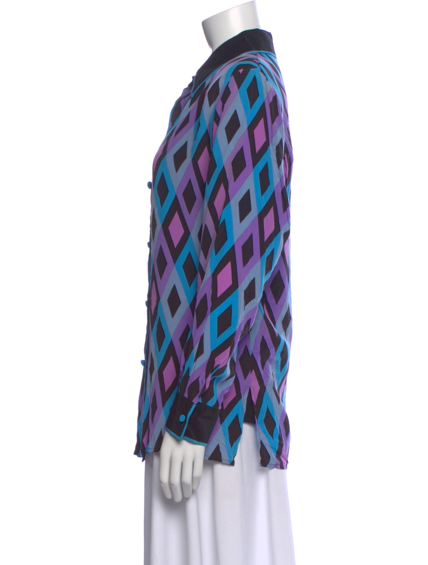 Bob Mackie Silk Patterned Blouse
