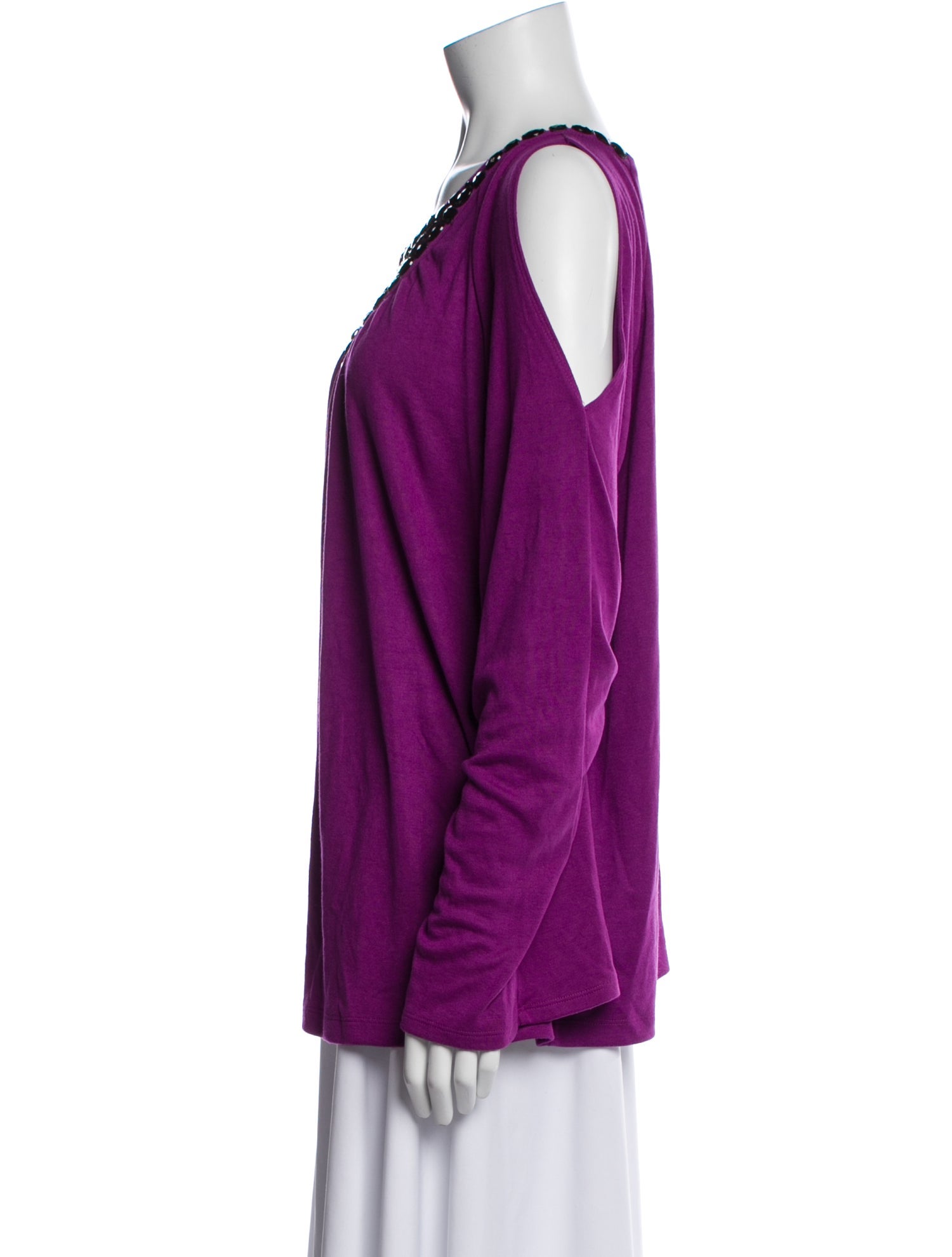 Bob Mackie Scoop Neck Long Sleeve Top