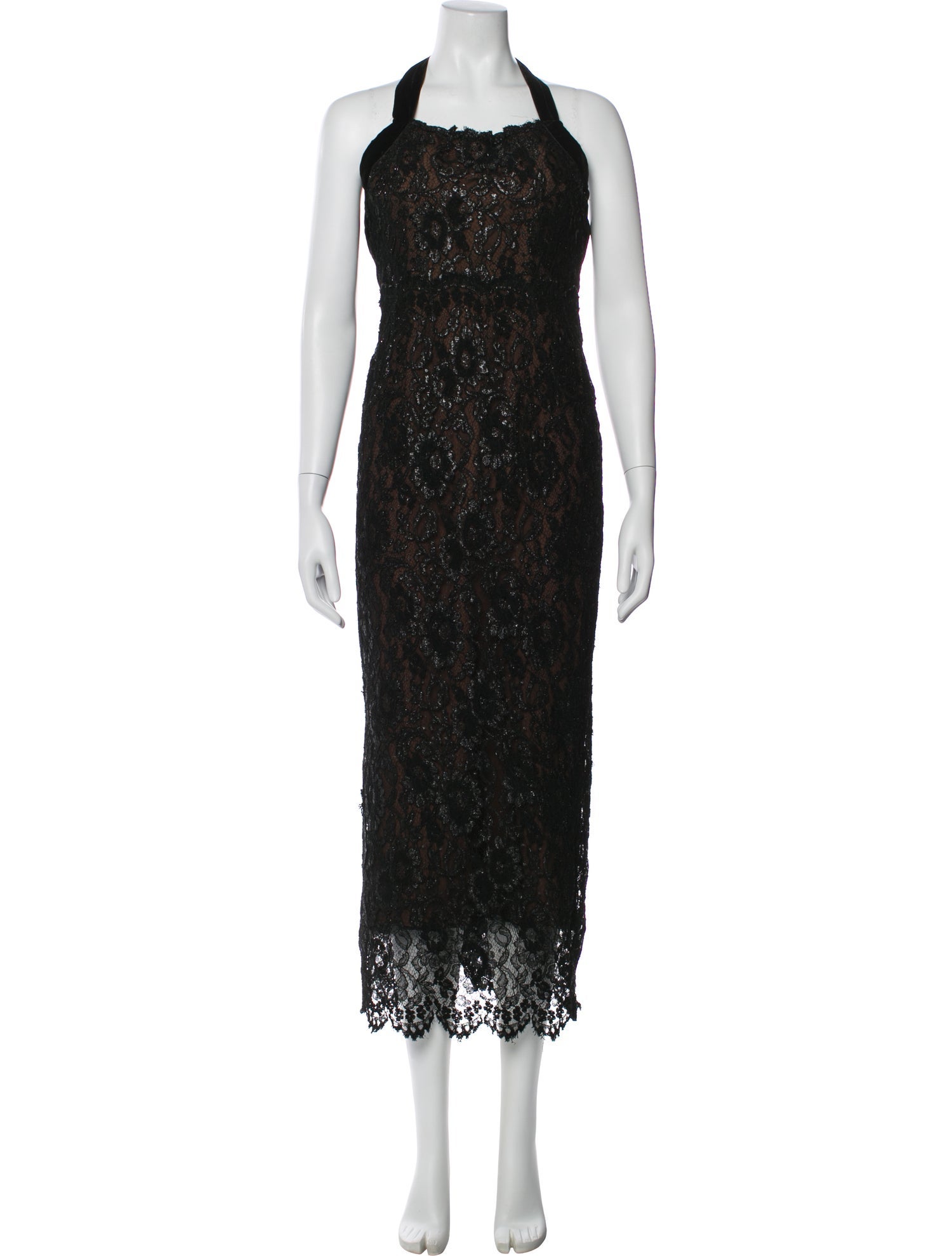 Bob Mackie Lace Pattern Long Dress