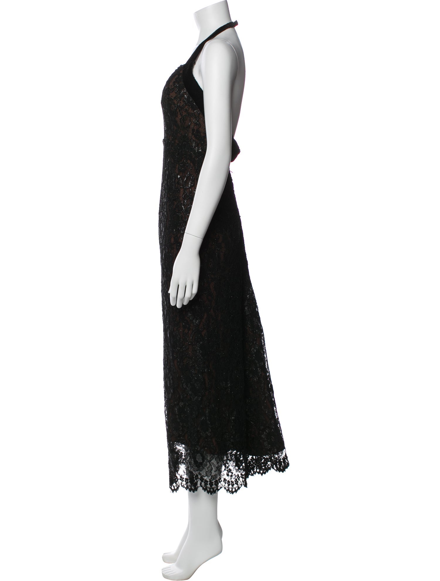 Bob Mackie Lace Pattern Long Dress