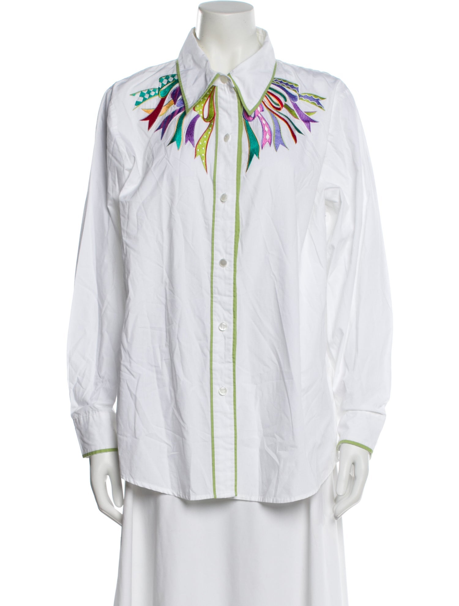 Bob Mackie Long Sleeve Button-Up Top