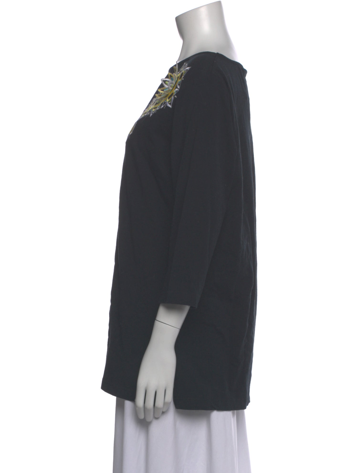 Bob Mackie Graphic Print Crew Neck Top