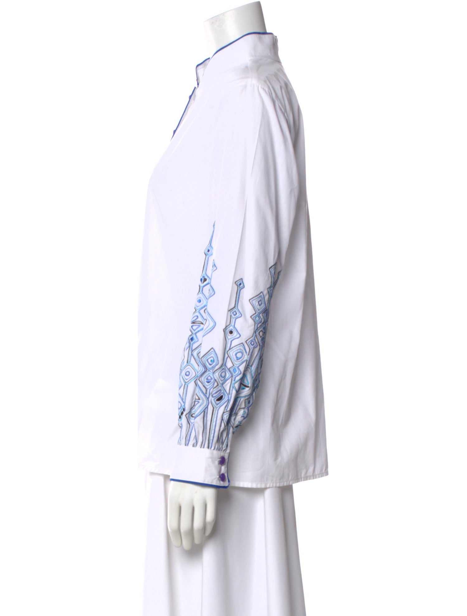Bob Mackie Printed Long Sleeve Button-Up Top