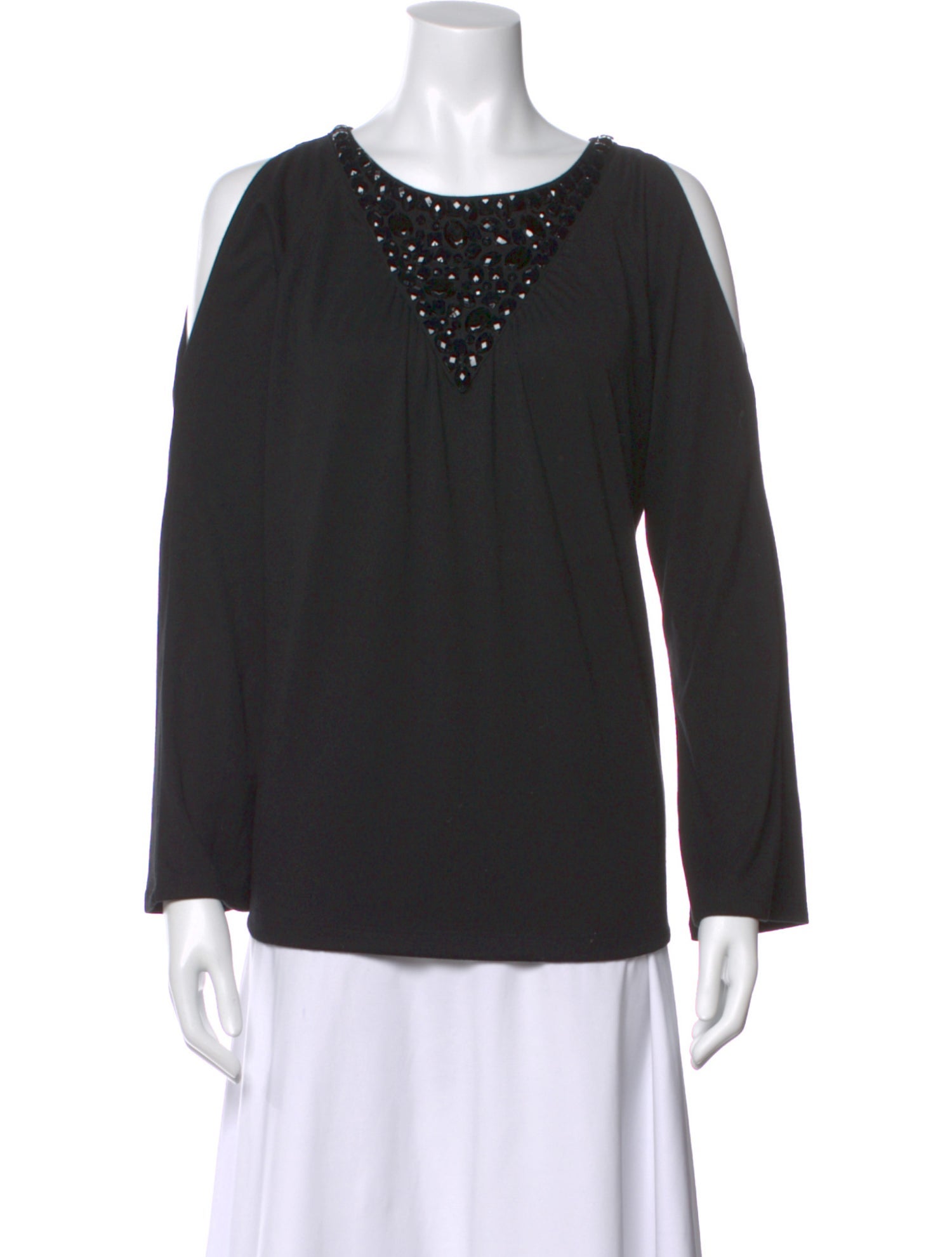 Bob Mackie Crew Neck Long Sleeve Top