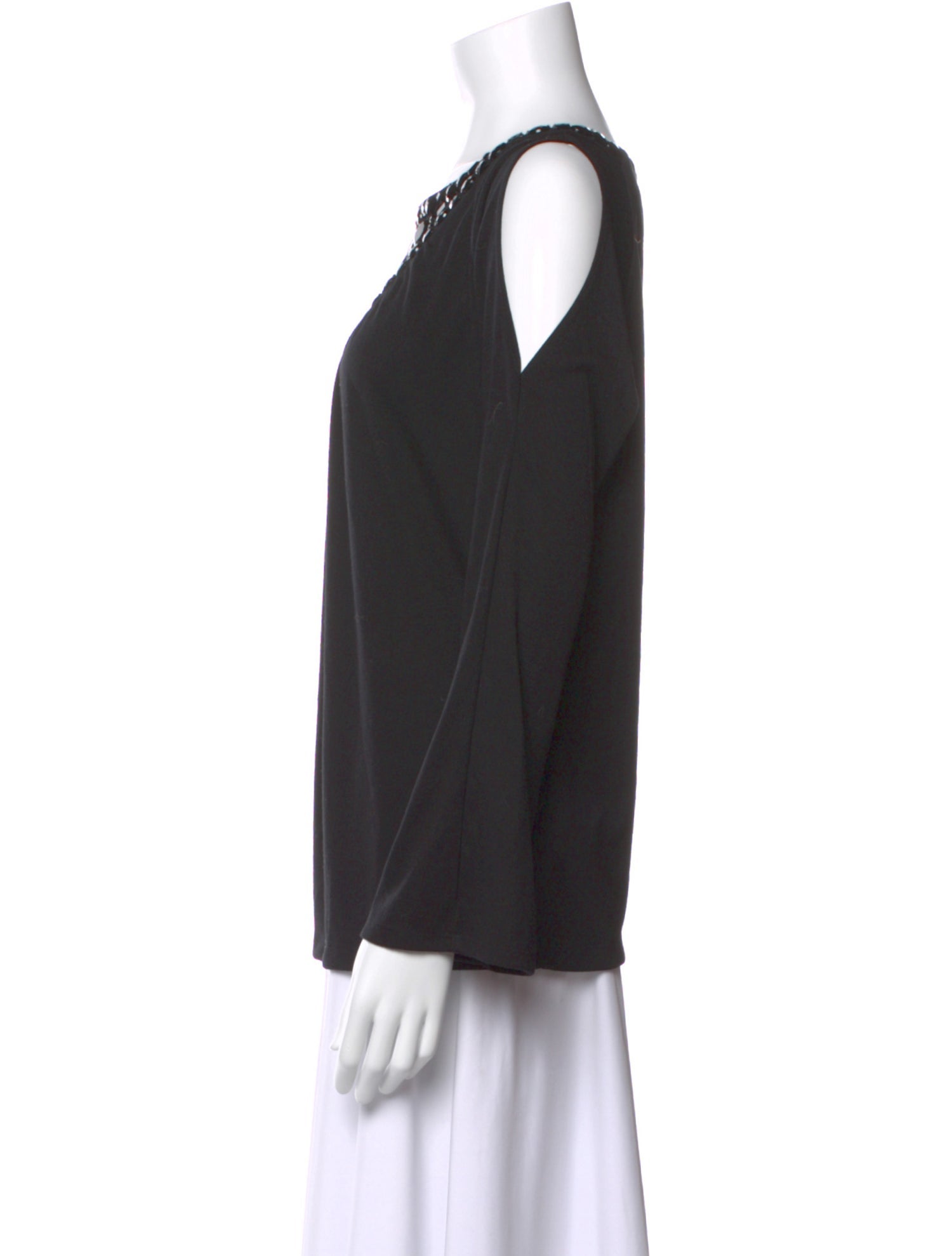 Bob Mackie Crew Neck Long Sleeve Top