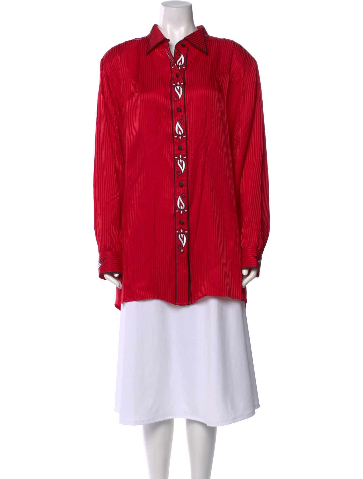 Bob Mackie Silk Long Sleeve Top