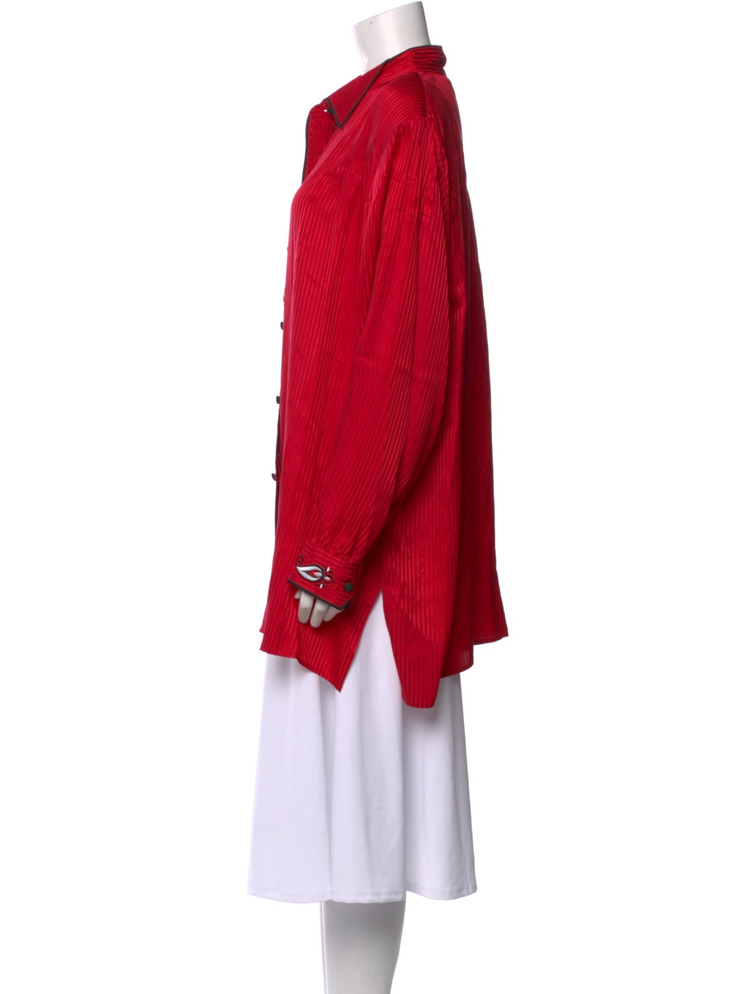 Bob Mackie Silk Long Sleeve Top