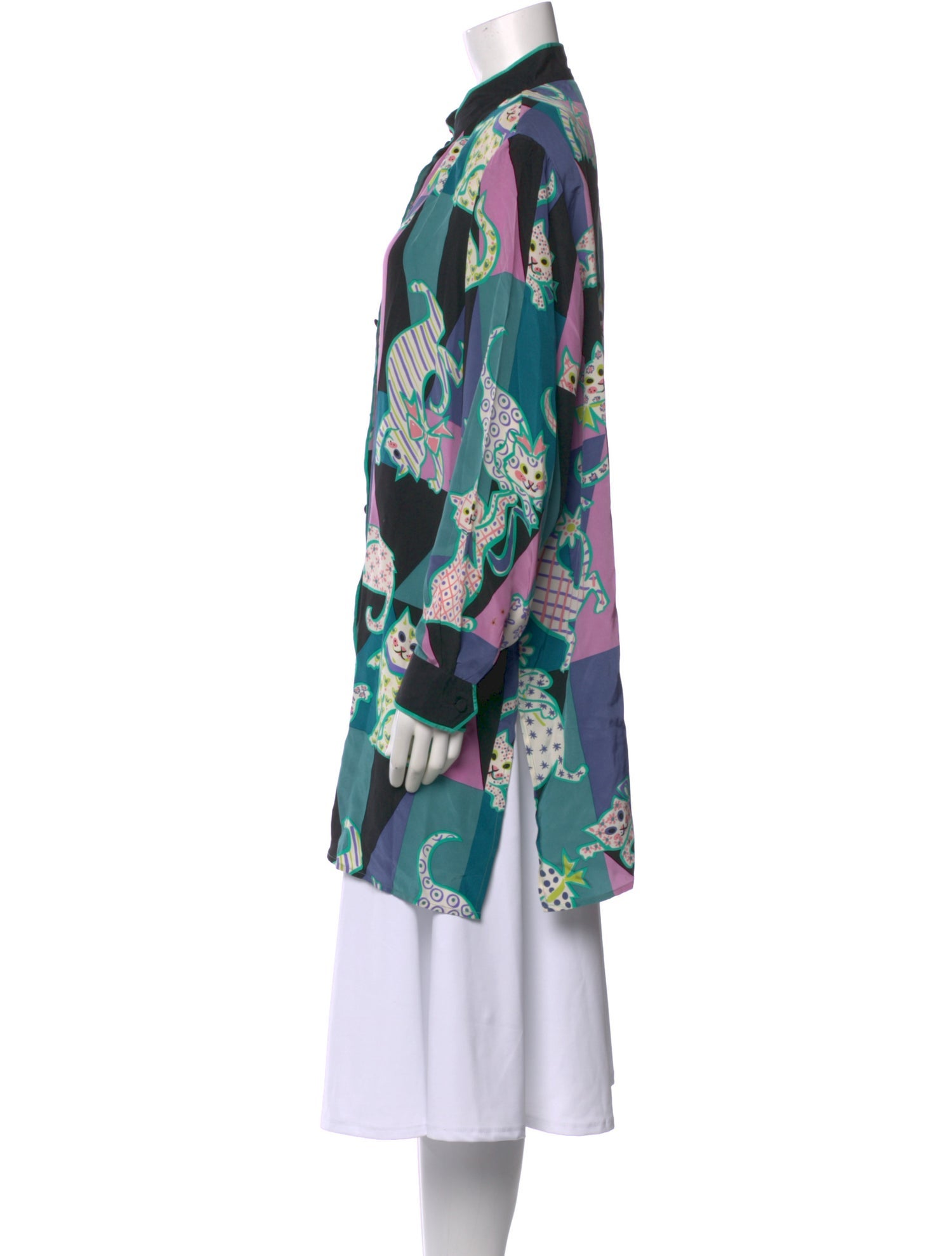Bob Mackie Silk Graphic Print Tunic