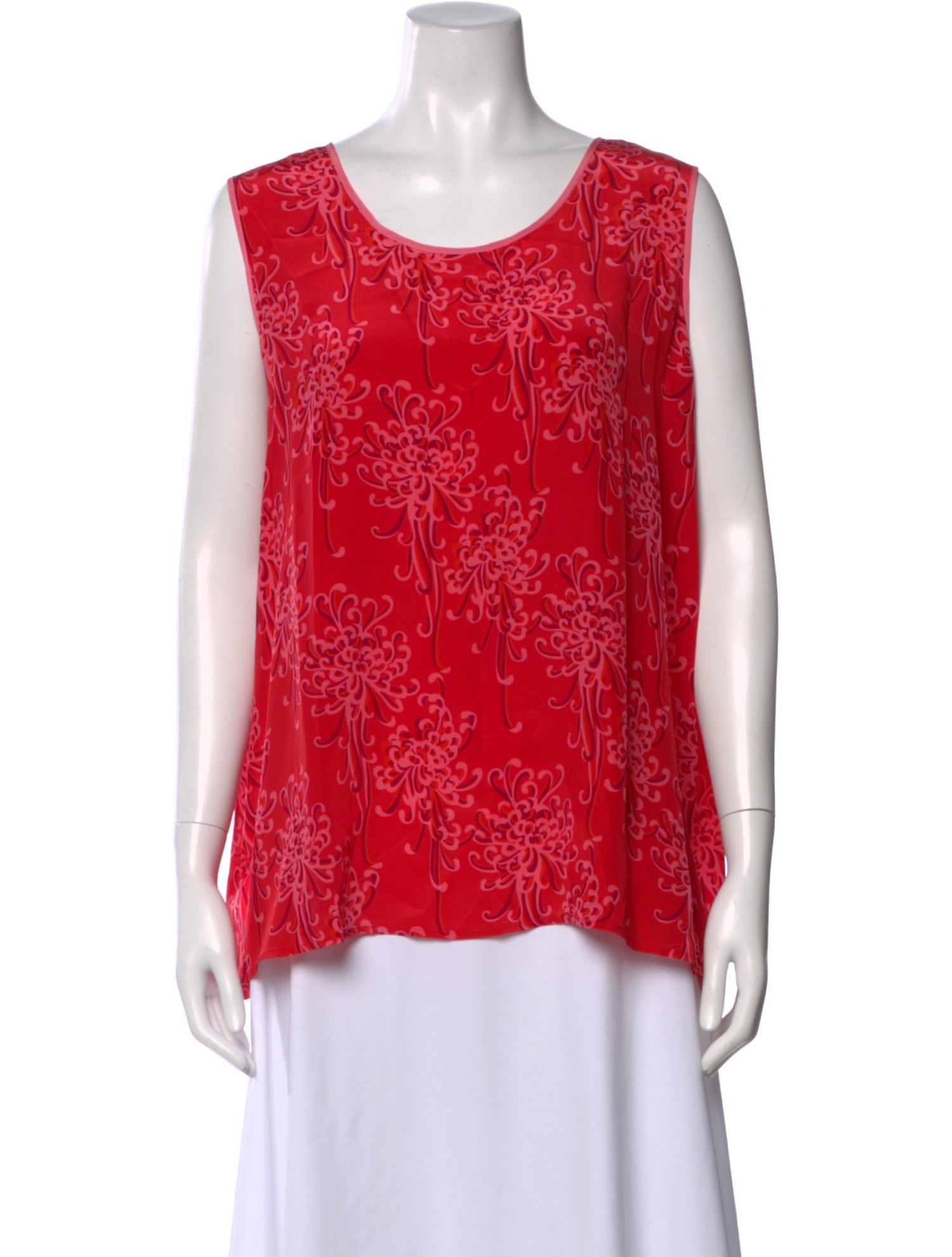 Bob Mackie Silk Floral Print Top