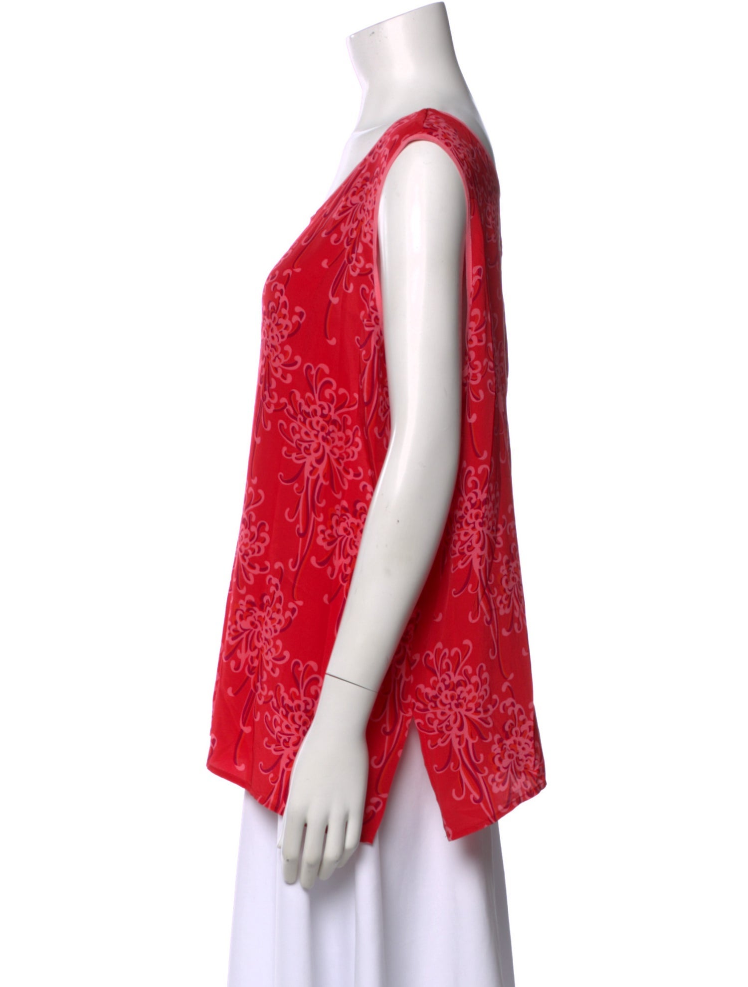 Bob Mackie Silk Floral Print Top
