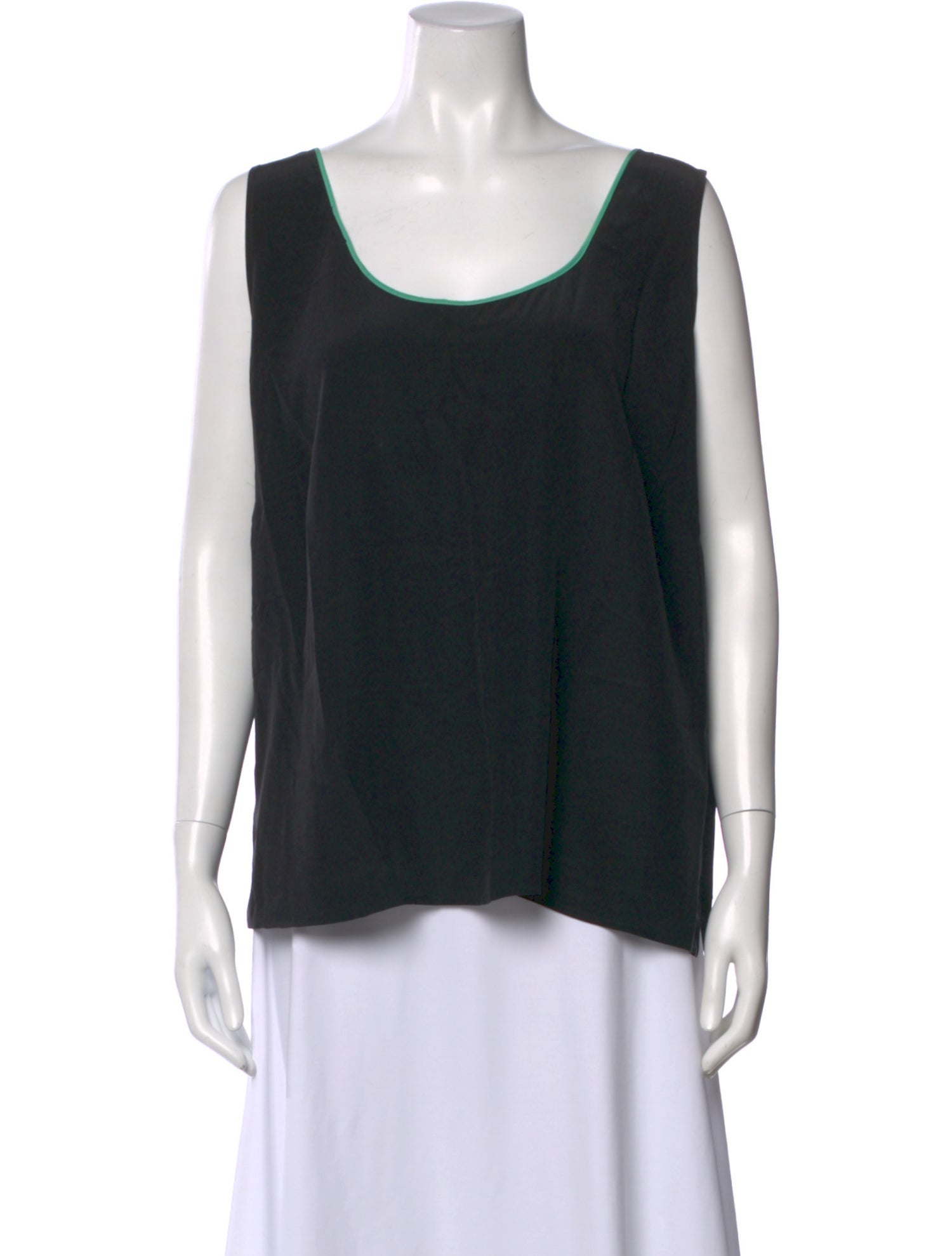 Bob Mackie Silk Scoop Neck Top