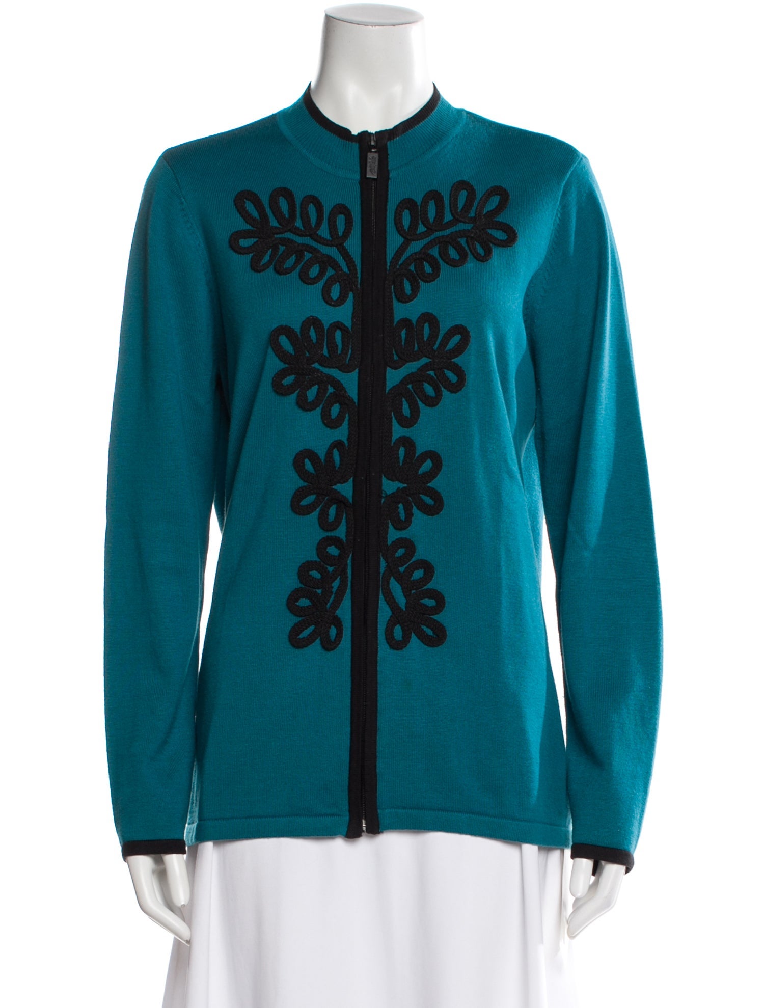 Bob Mackie Graphic Print Crew Neck Sweater