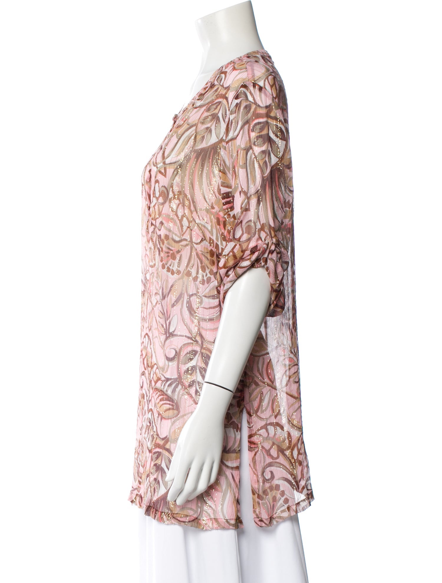 Bob Mackie Silk Printed Blouse