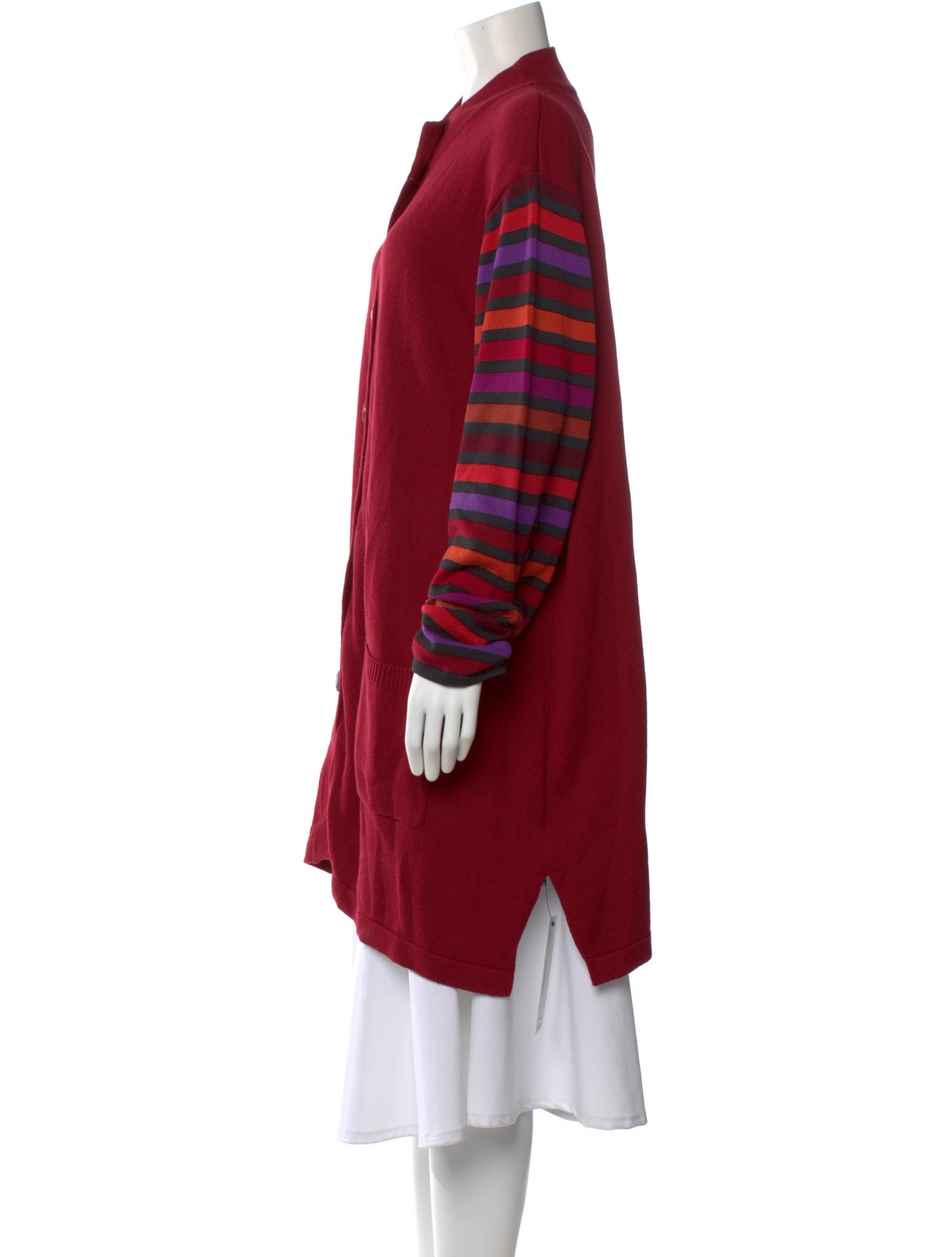 Bob Mackie Striped Mock Neck Sweater
