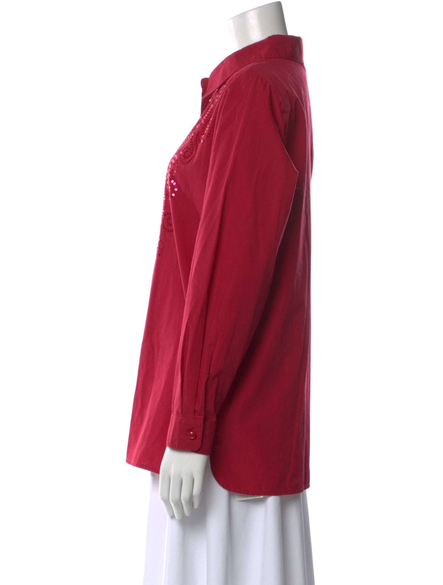 Bob Mackie Long Sleeve Button-Up Top