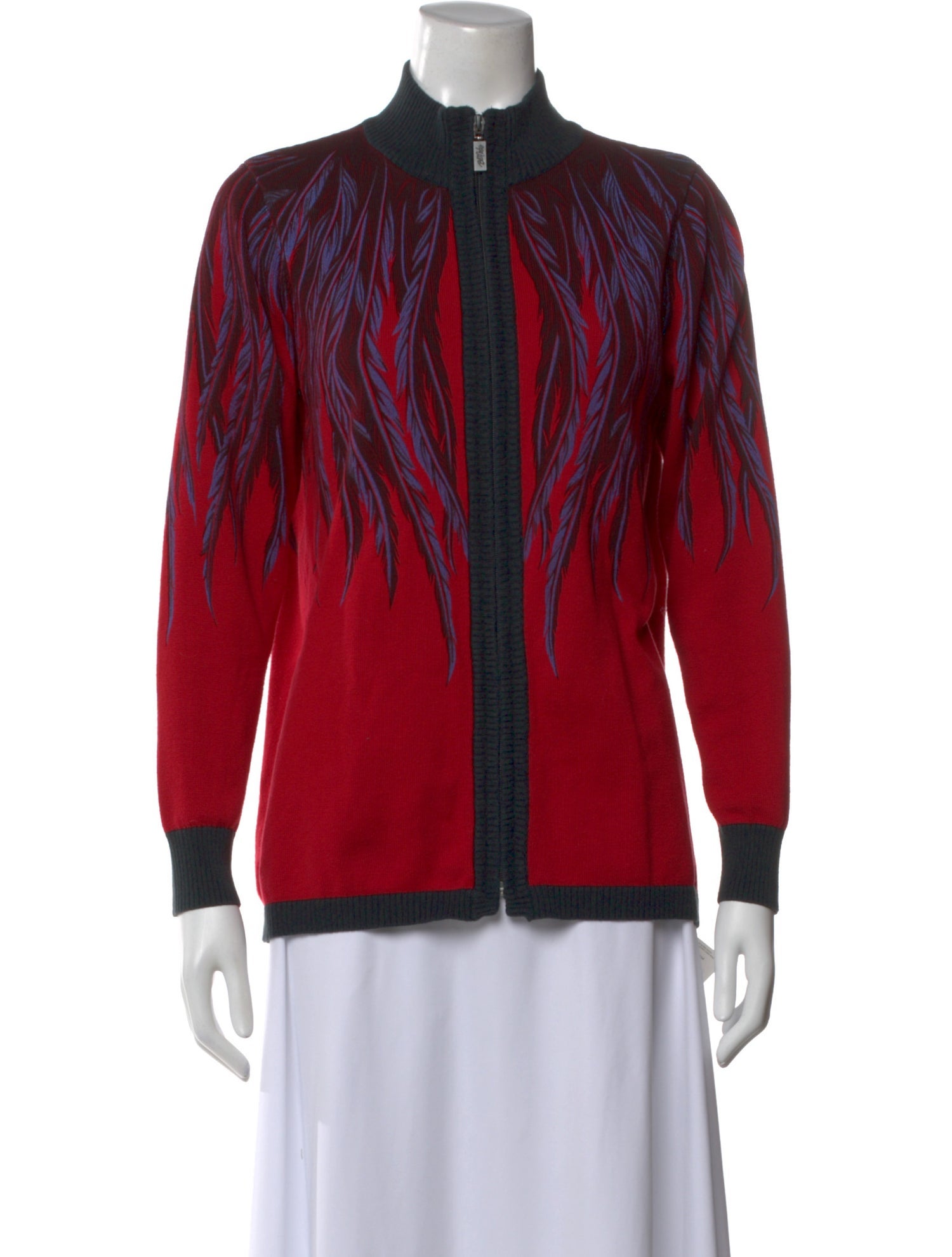 Bob Mackie Striped Mock Neck Sweater