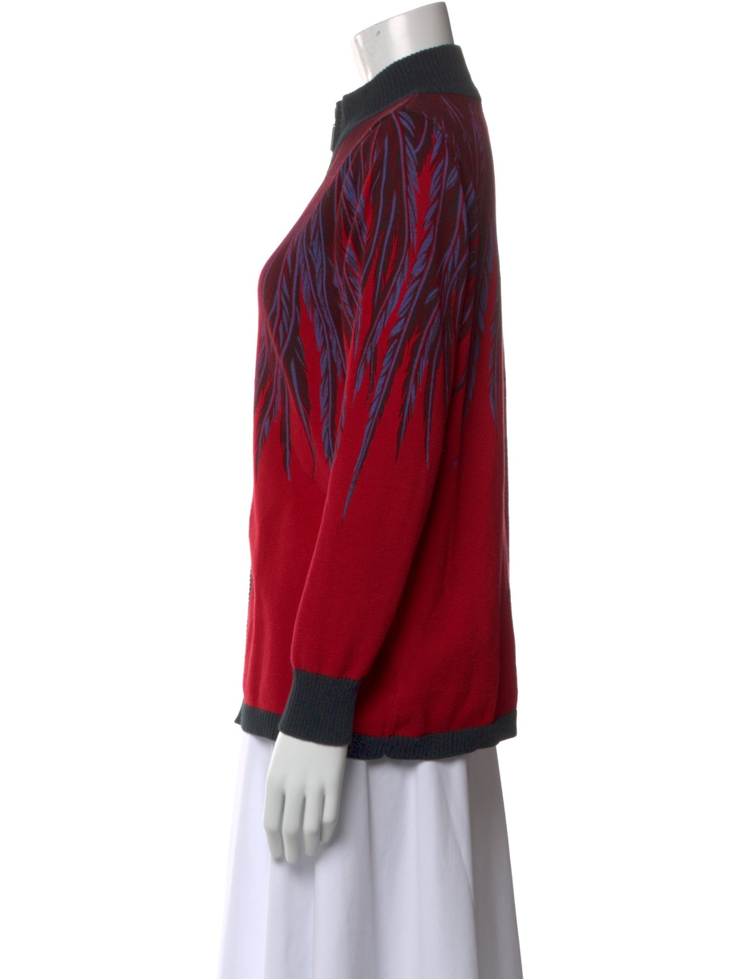 Bob Mackie Striped Mock Neck Sweater