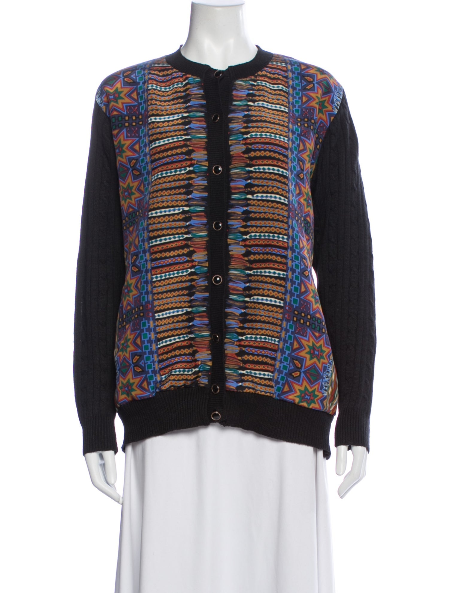 Bob Mackie Patterned Crew Neck Sweater