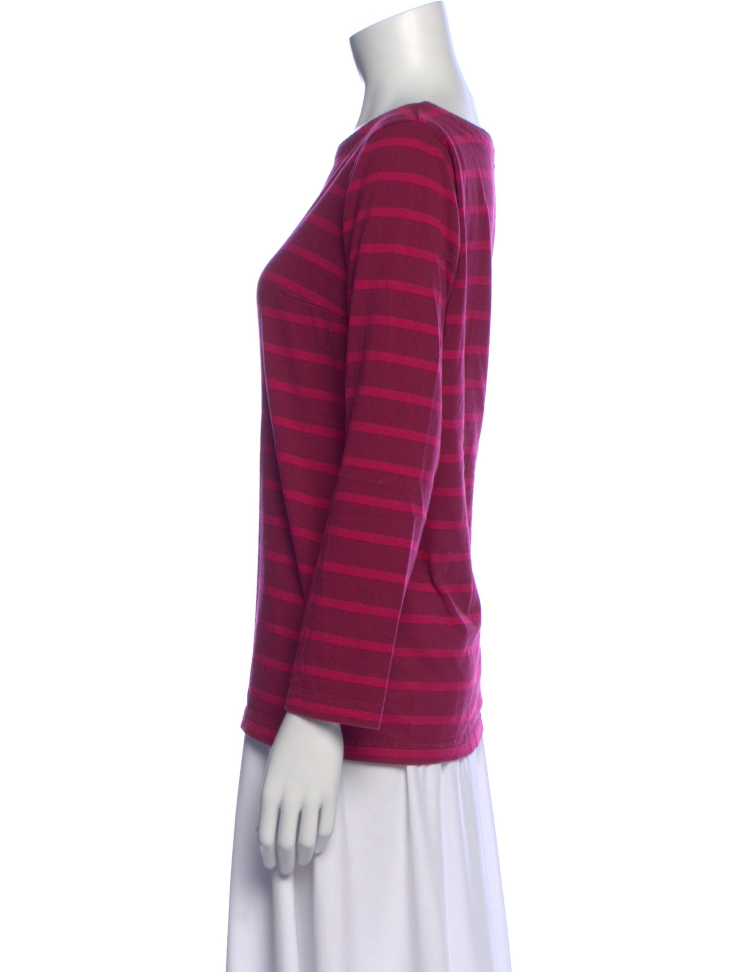 Bob Mackie Striped Bateau Neckline Top