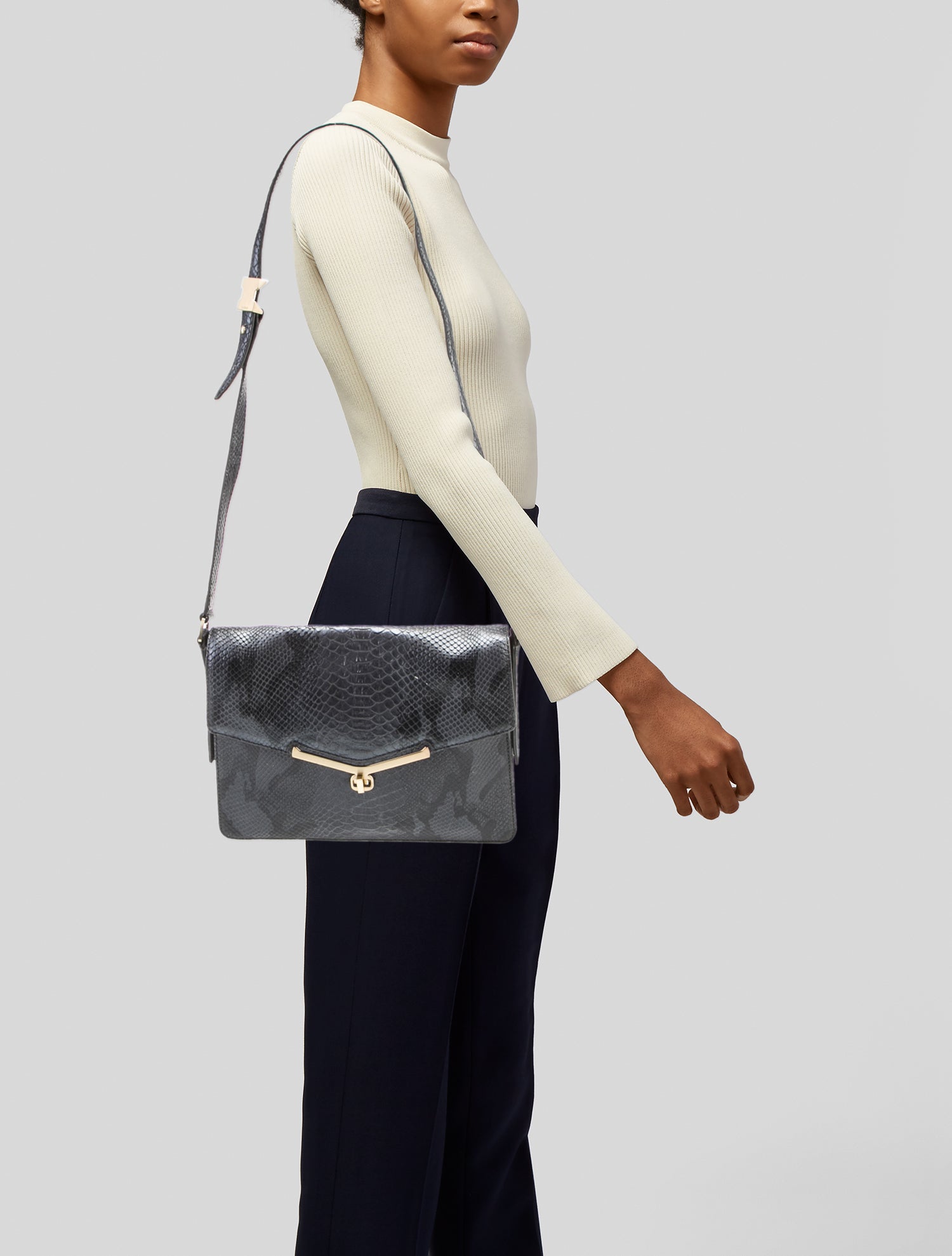 Botkier Embossed Leather Messenger Bag