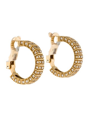 18K Diamond Hoop Earrings