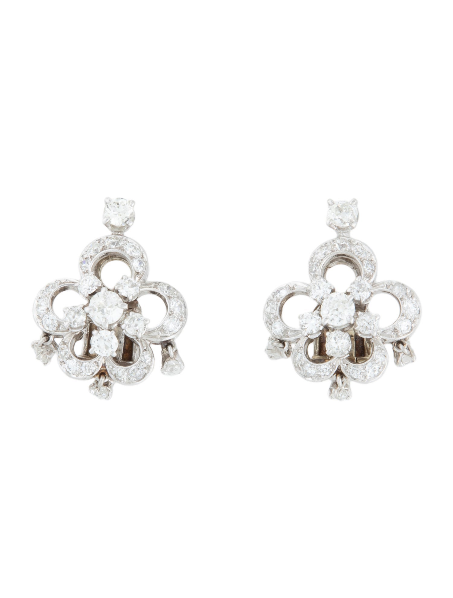 Boucheron Vintage Platinum 3.00ctw Diamond Clip-On Earrings